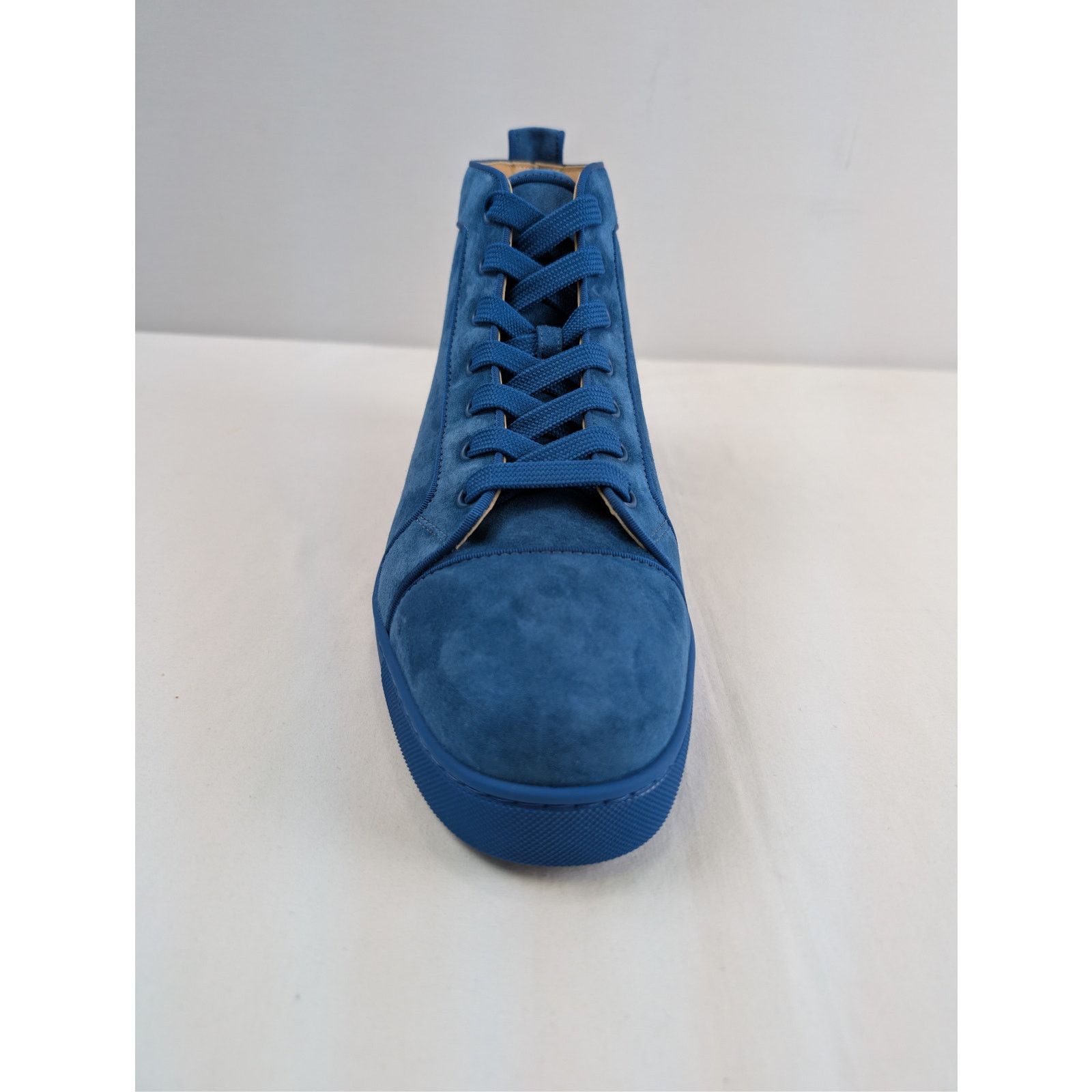 Christian Louboutin o1rshd1 Louis Orlato flat high-top sneaker in blue suede Size US 12 / EU 45 - 14 Thumbnail