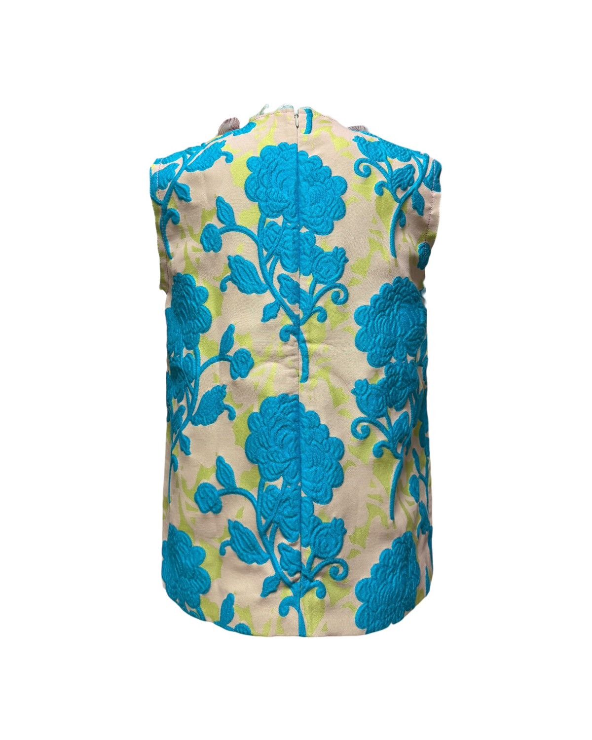 Miu Miu MIU MIU S/S 2015 Cloqué Peony Pattern Top with Ruffle Trim Size S / US 4 / IT 40 - 2 Thumbnail