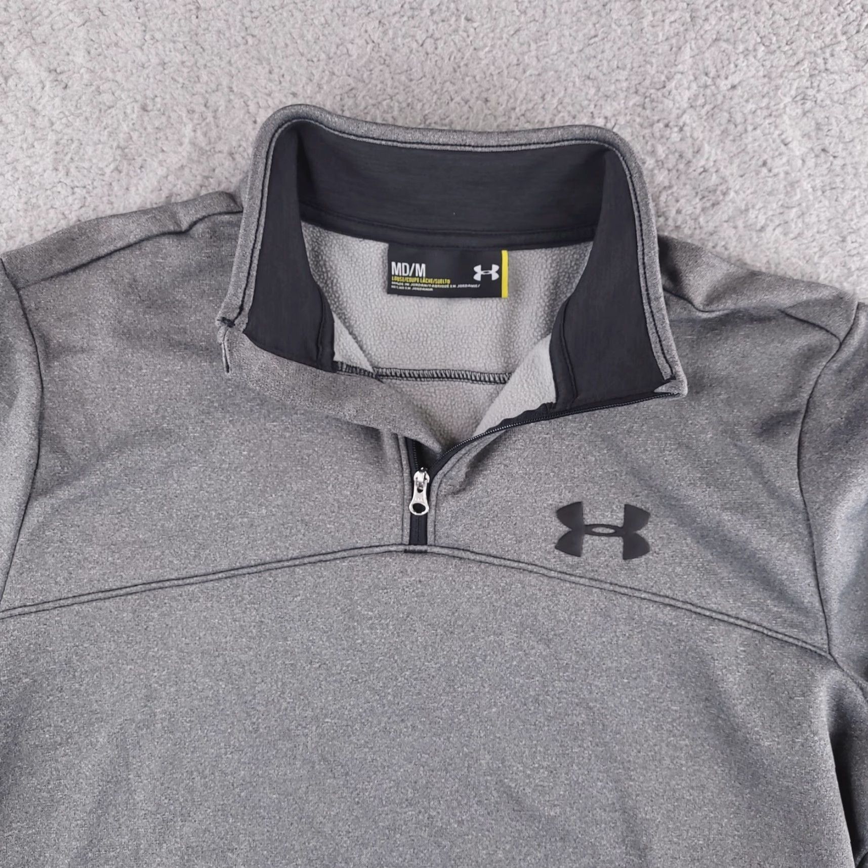Under Armour Under Armour Sweater Mens Medium Quarter Zip Gray Golf Performance Polyester Pullover 1/4 Zip Logo Regular Size M Gray Mens Golf Under Armour Sweater Size US M / EU 48-50 / 2 - 5 Thumbnail