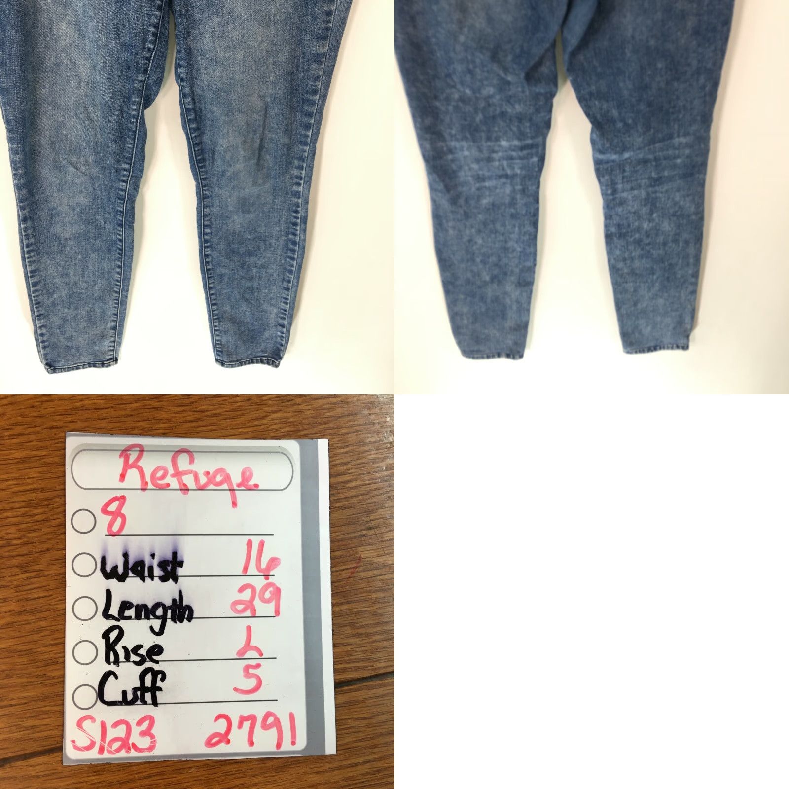 Denime Refuge Womens Casual Flat Front Straight Blue Denim Jeans Size 8 Size 30" / US 8 / IT 44 - 8 Thumbnail