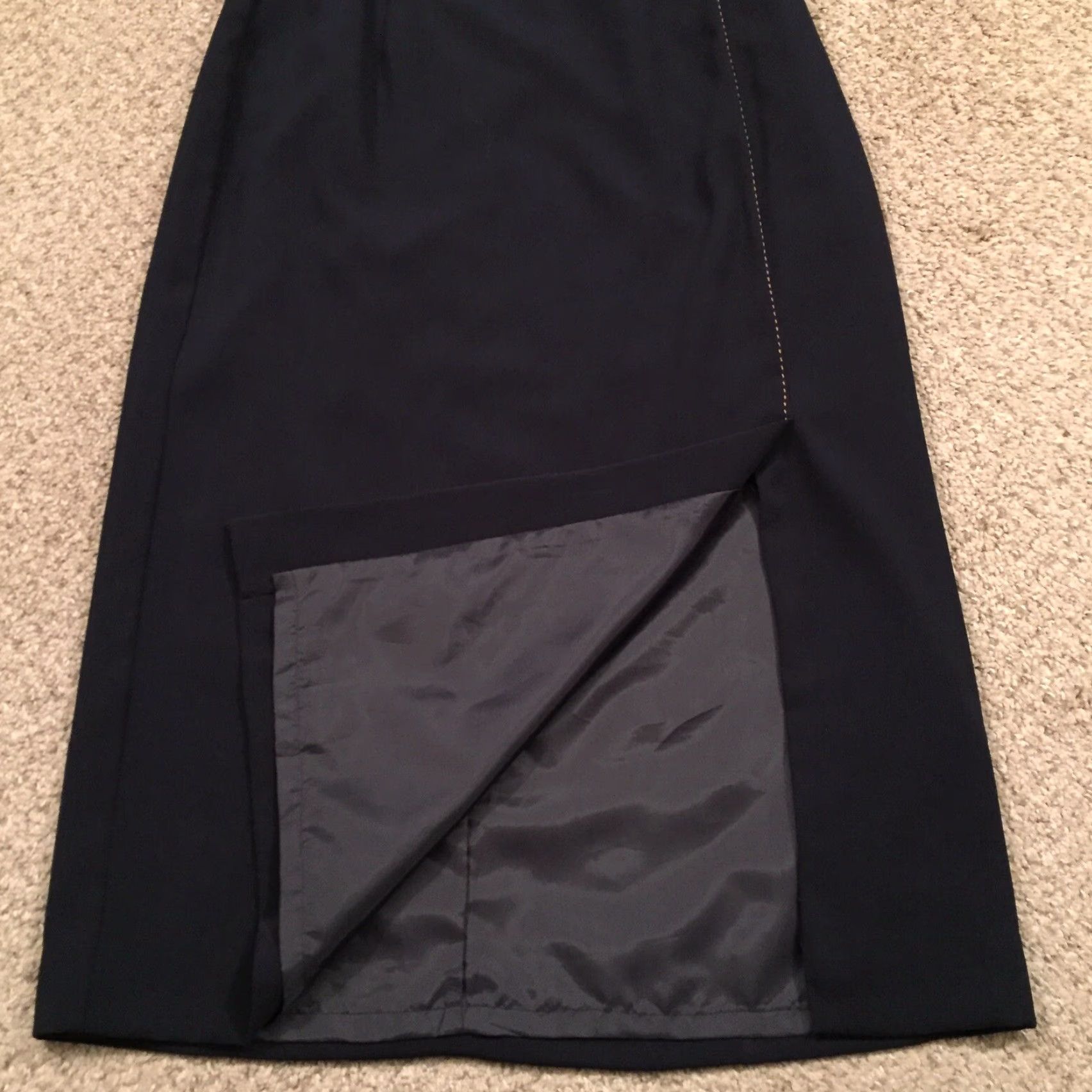 Vintage Norton McNaughton Skirt Maxi Long Lined Slit Blue 12P Petite Women Adult 12P Skirt Size 34" / US 12 / IT 48 - 6 Thumbnail