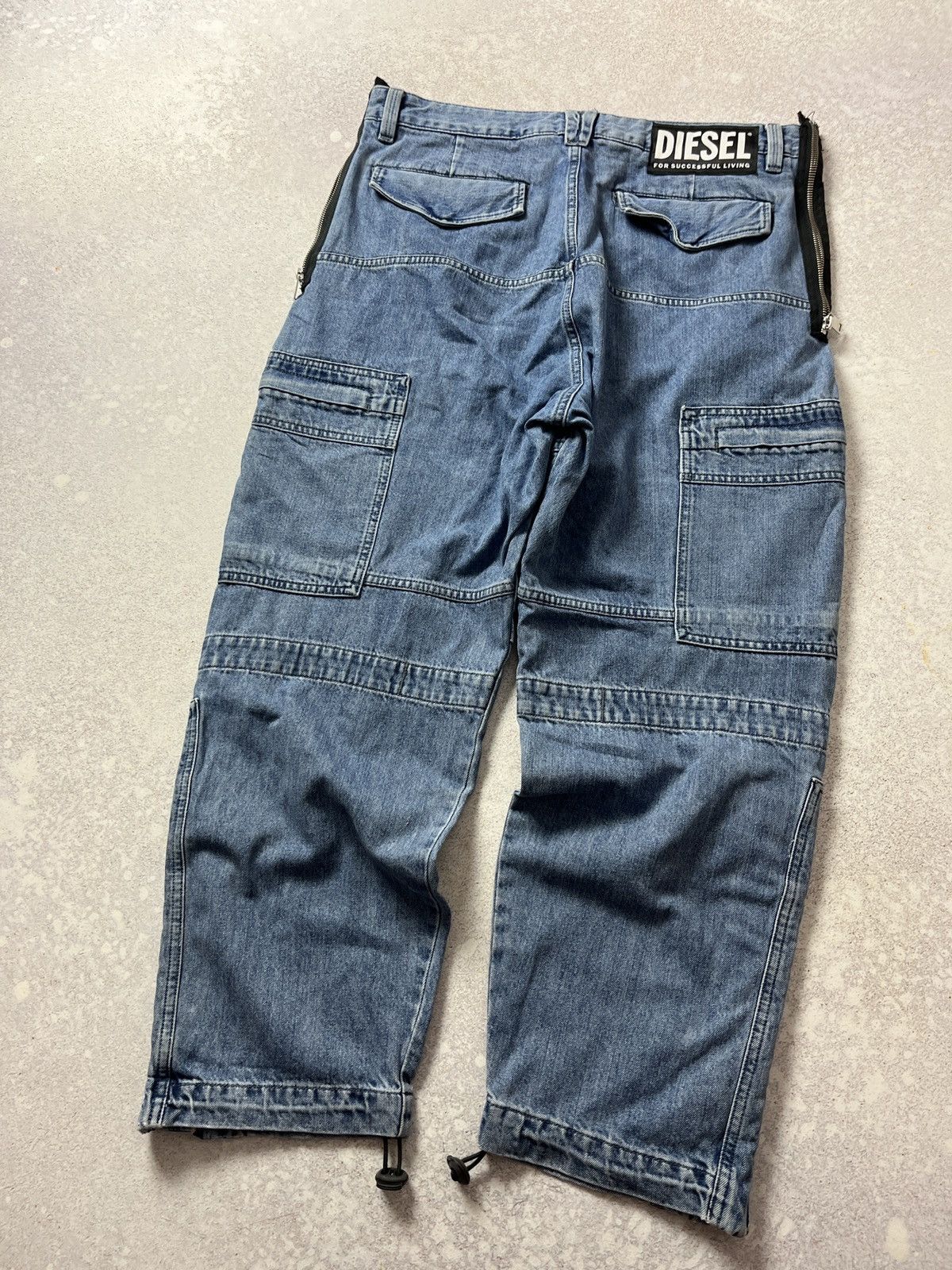 Diesel Diesel Zipper Baggy Jeans Cargo Multi Pocket Size US 34 / EU 50 - 1 Thumbnail