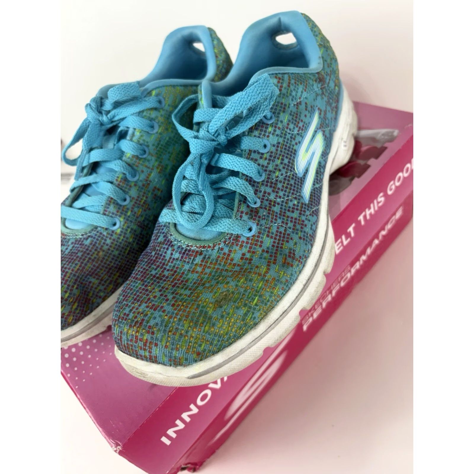SKECHERS Skechers Go Walk 3 Sneakers Womens 7.5 Lace Up Multicolor Textile Upper Low Top Footwear Casual Walking Size US 8 / IT 38 - 2 Thumbnail