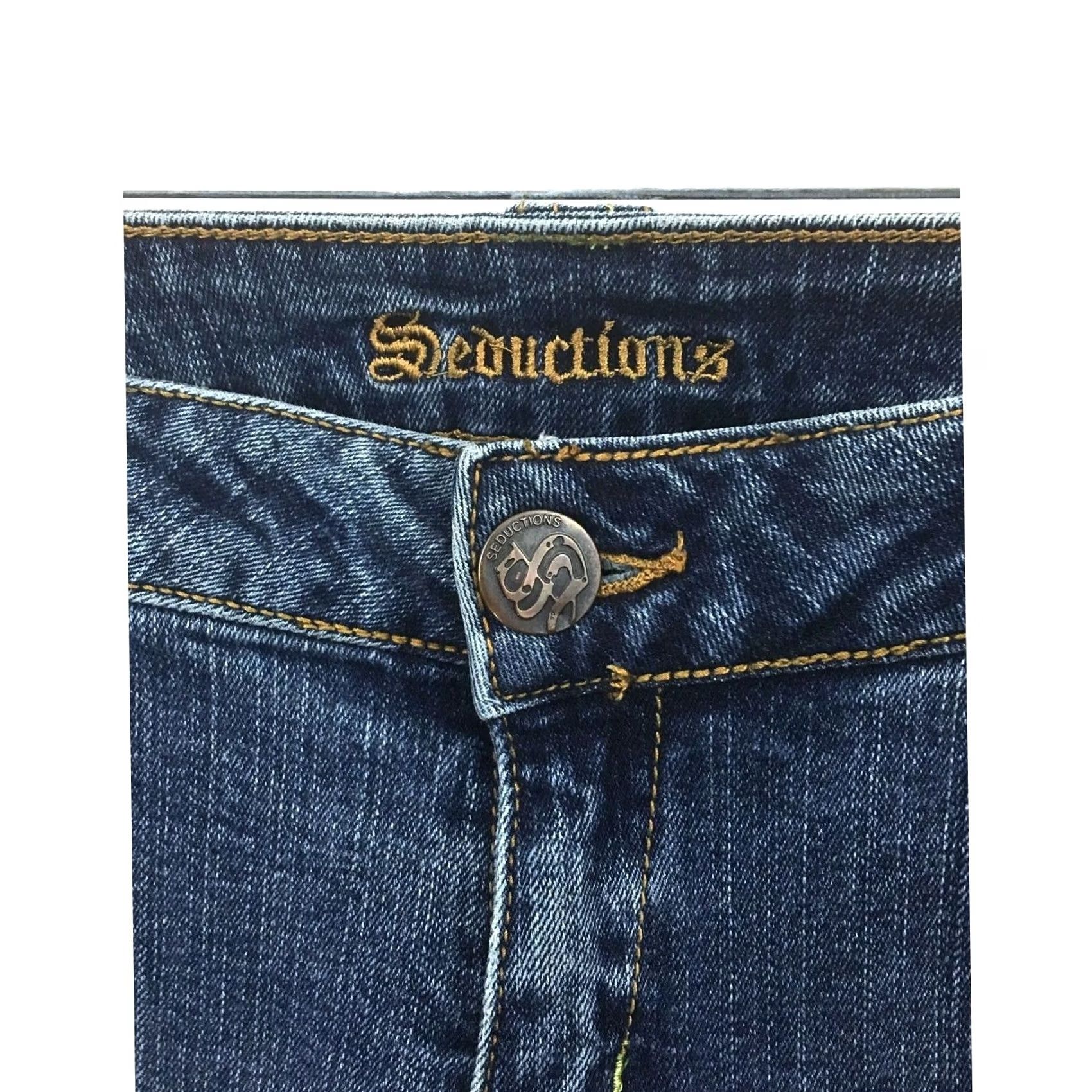 Vintage Seductions Cargo Pocket Capri Jeans Juniors 3 Stretch Y2K Classic Casual Skater Size 26" / US 2 / IT 38 - 4 Thumbnail