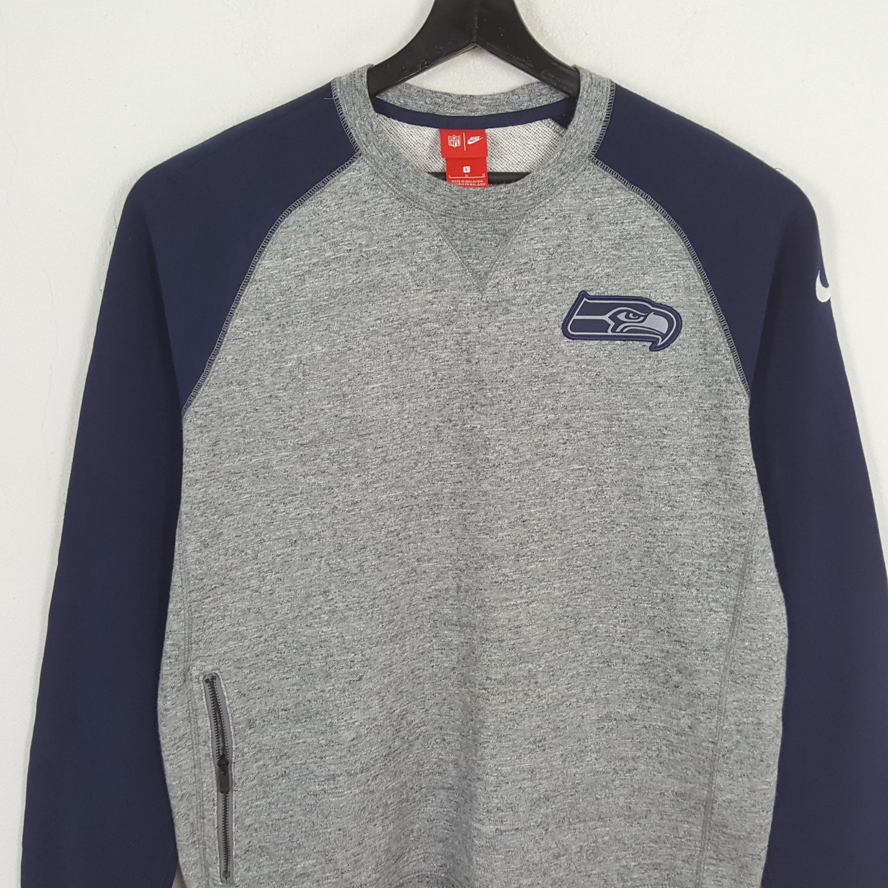 NFL × Nike × Vintage NIKE SEATLE SEAHAWKS NFL Football Team Sweatshirt Size US L / EU 52-54 / 3 - 2 Thumbnail