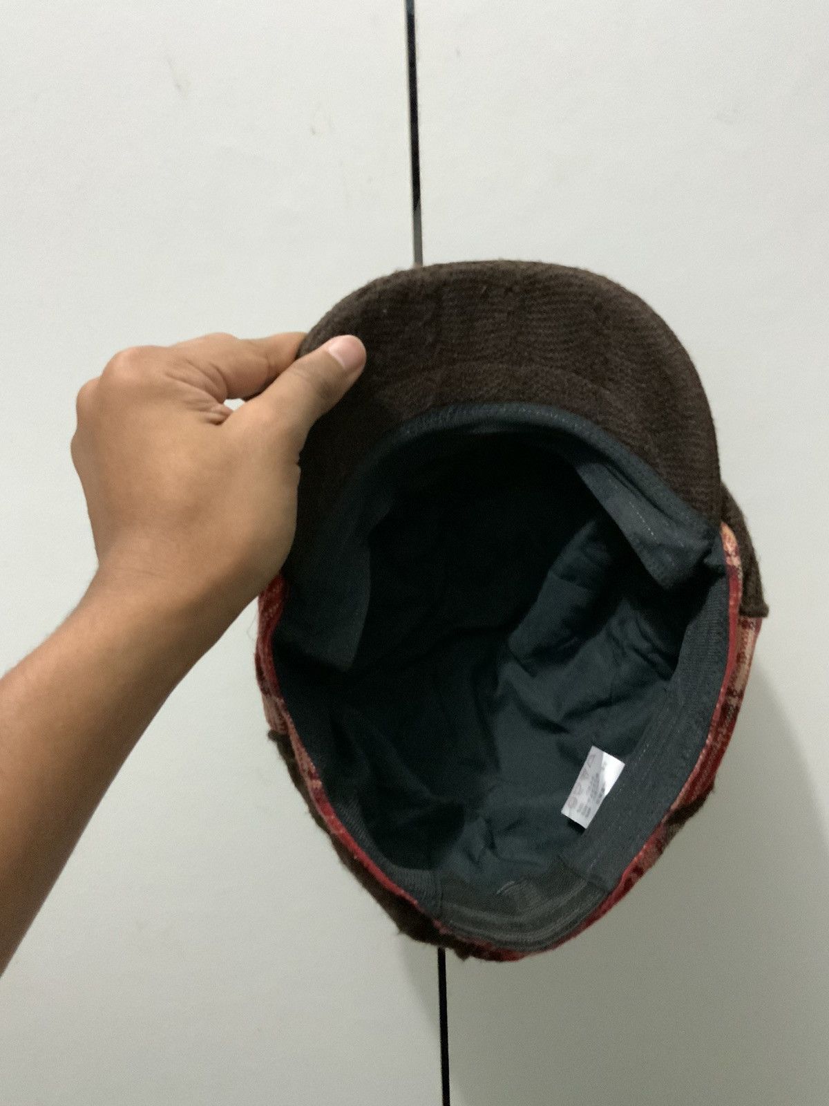 Japanese Brand Patchwork Retro Maroon Newsboy Hat Size ONE SIZE - 7 Thumbnail