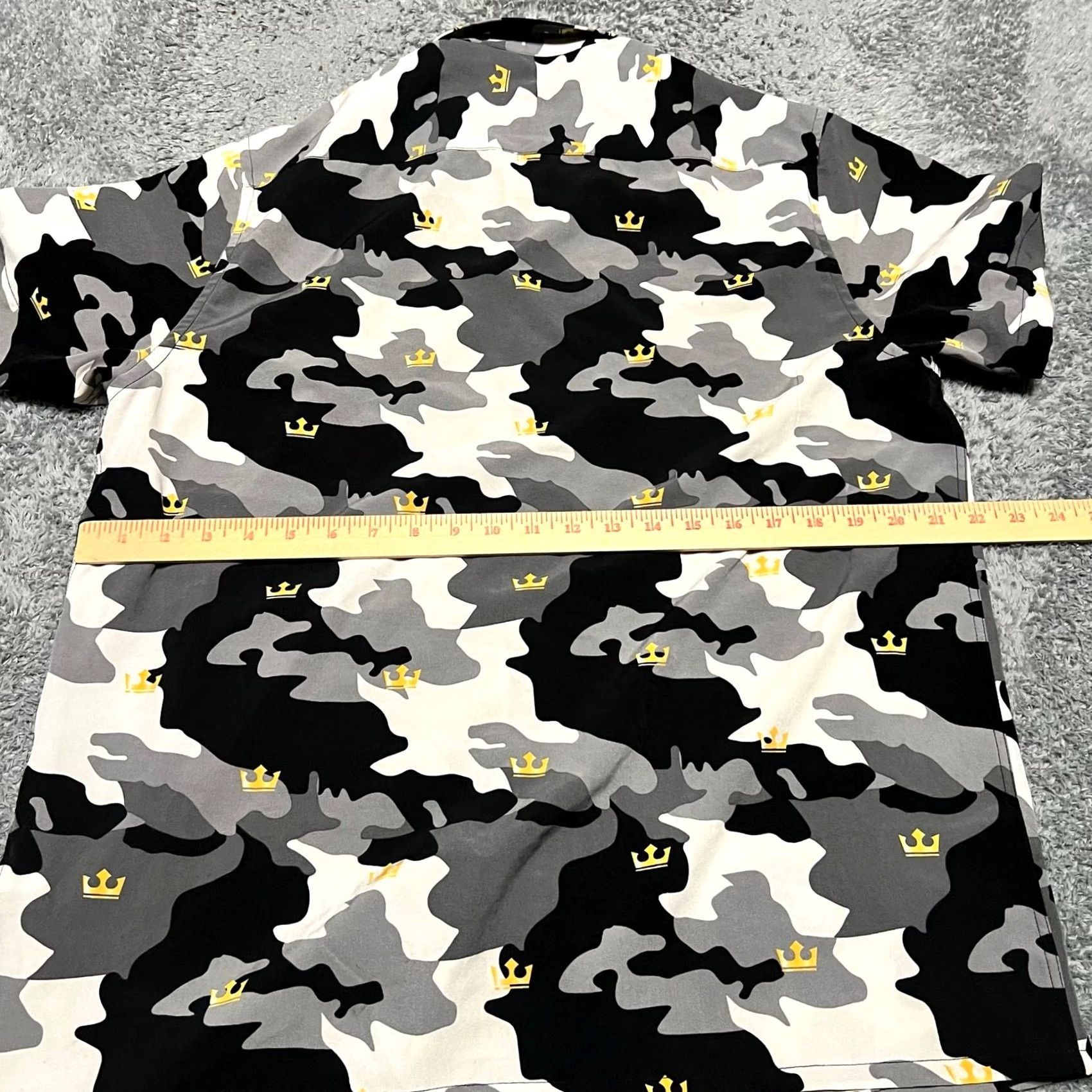 Vintage G-NET Shirt Mens Medium Short Sleeve Button Performance Crown Camo Mens Black Short Sleeve Shirt Size US M / EU 48-50 / 2 - 4 Thumbnail