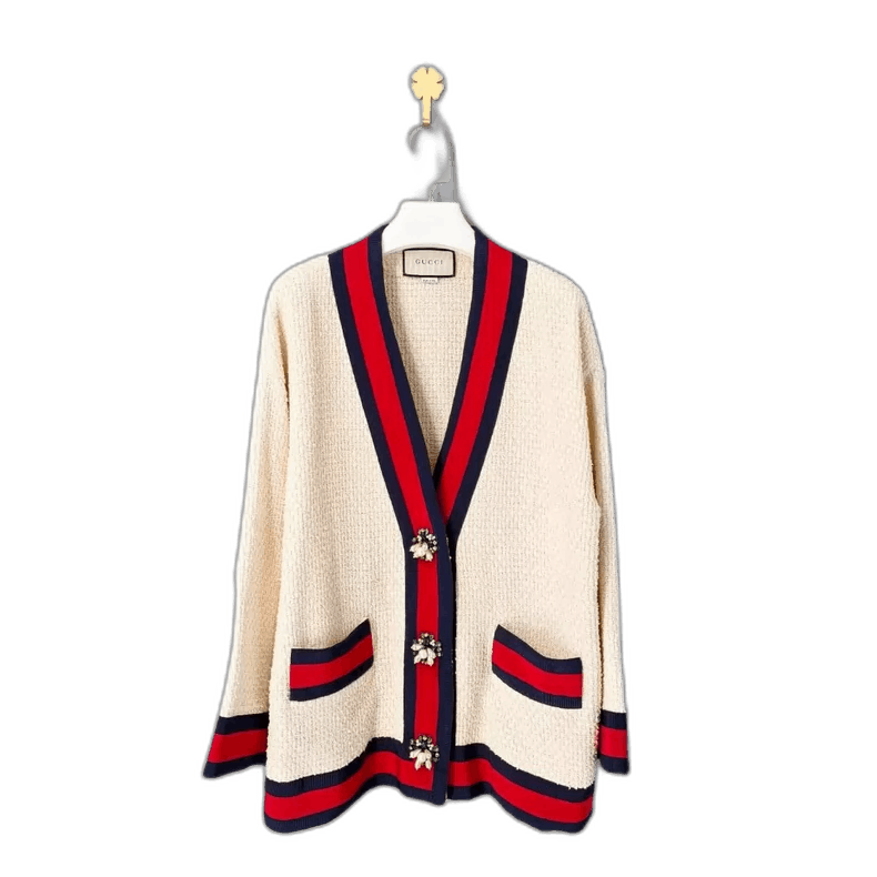 Gucci Gucci Cardigan with Red and Blue Trim-yf Size US M / EU 48-50 / 2 - 1 Thumbnail