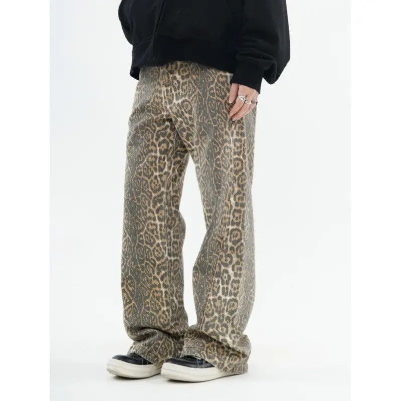 Japanese Brand × Jean Retro loose high street leopard print jeans Size US 32 / EU 48 - 2 Thumbnail