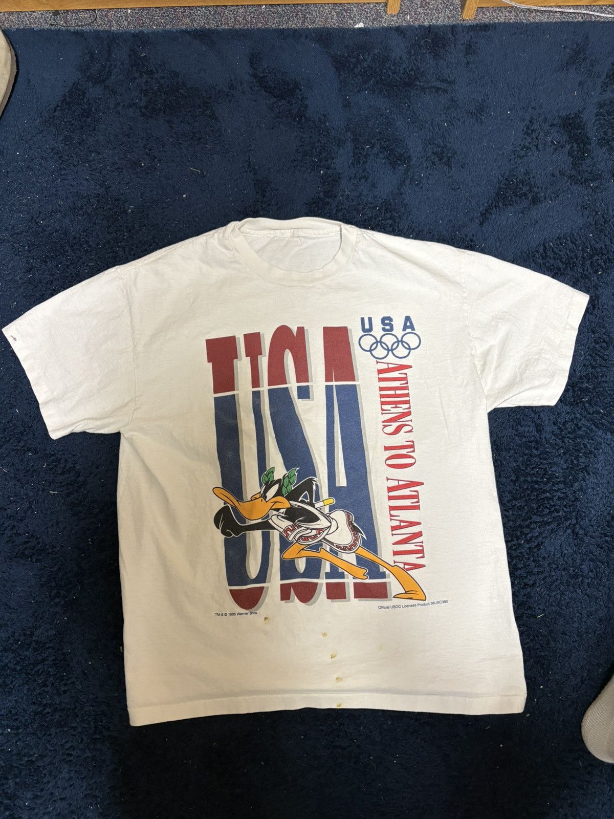 USA Olympics 1995 Vintage Warner Bros USA Atlanta olympics shirt Size US M / EU 48-50 / 2 - 1 Thumbnail