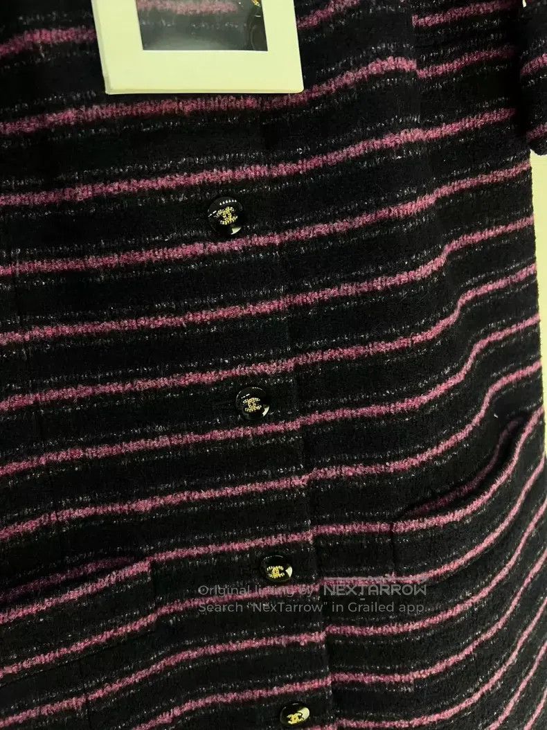 Chanel Chanel 23B new short-sleeved striped dress coat Size XXS / US 00 / IT 34 - 4 Thumbnail