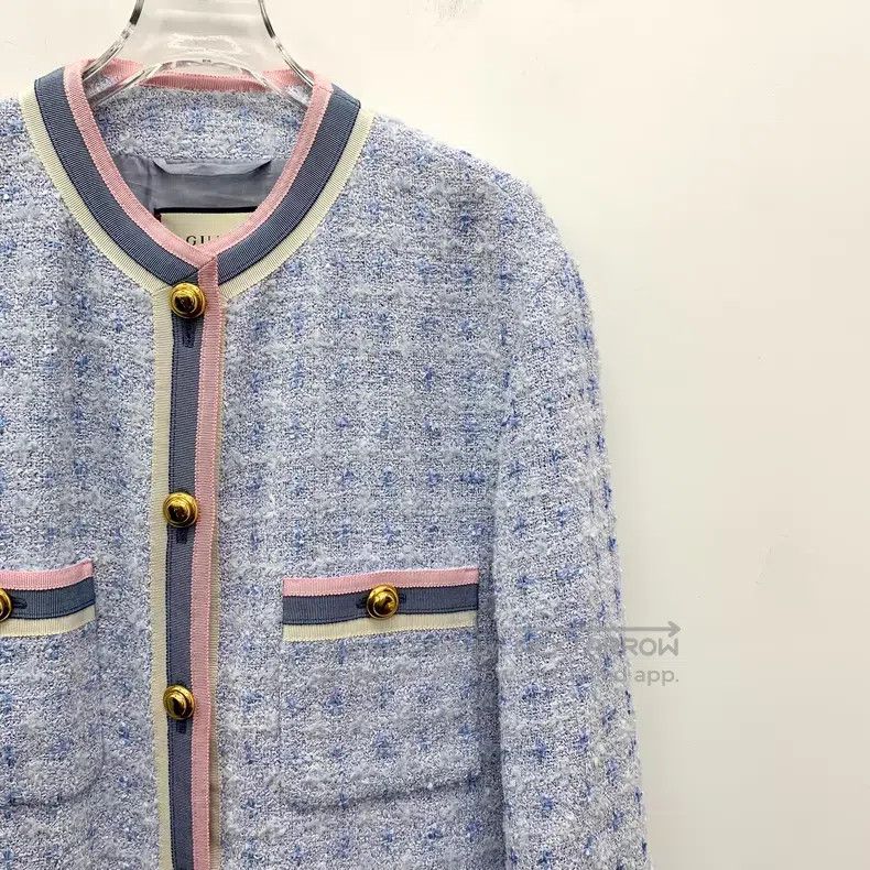 Gucci Gucci Light blue striped trim cotton single-breasted long- Size XS / US 0-2 / IT 36-38 - 3 Thumbnail