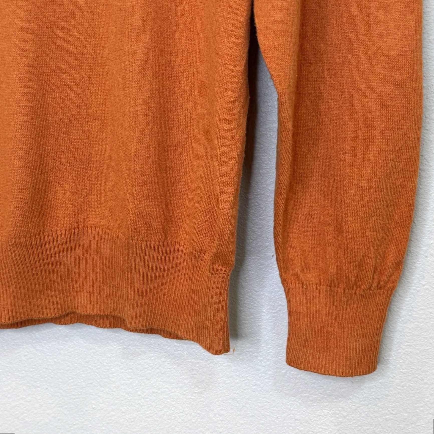 Orvis Orvis 1/4 Zip Pullover Sweater Mens Size M Orange Long Sleeve Banded Hem Cotton Silk Cashmere Blend Knit Mock Neck Size US M / EU 48-50 / 2 - 4 Thumbnail