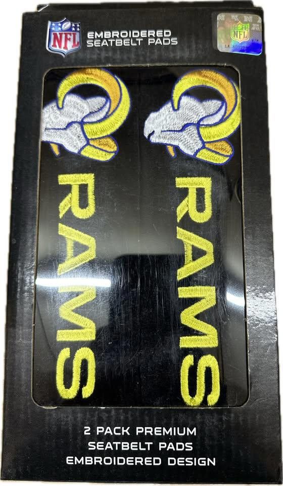 Designer Los Angeles Rams Seat Belt Pad Cover Embroidered Size ONE SIZE - 1 Thumbnail