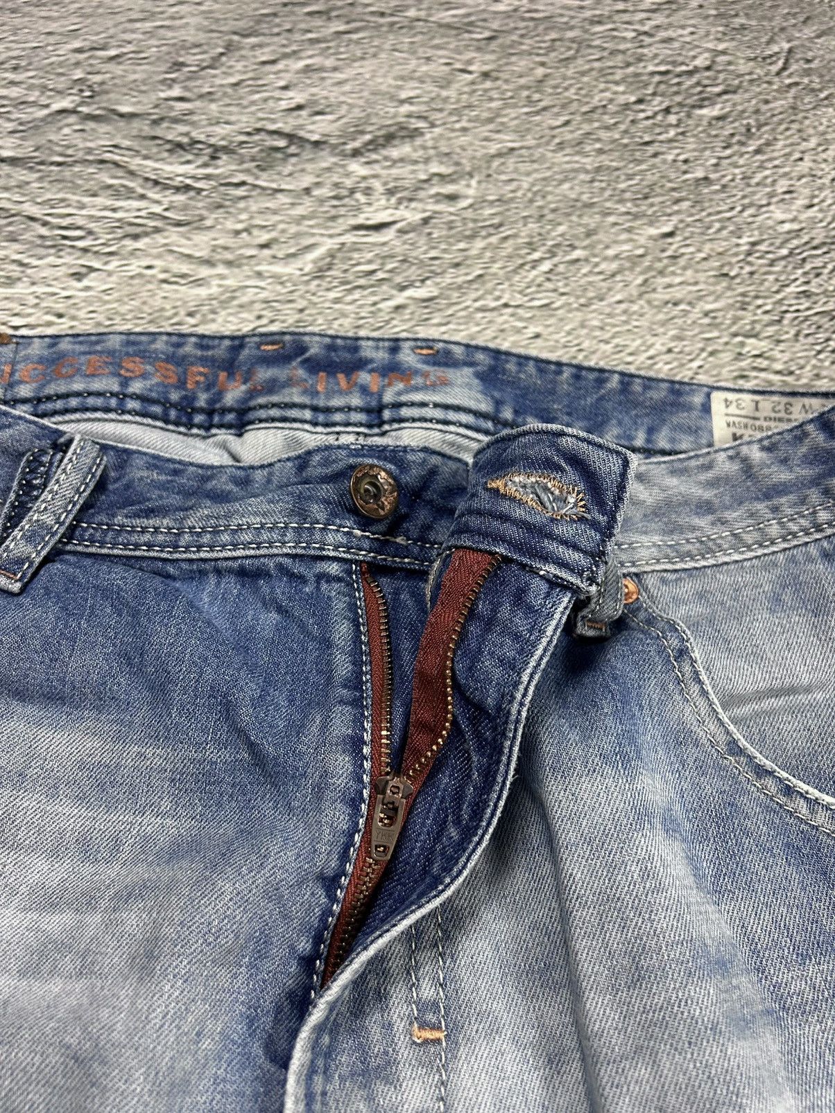 Diesel × Vintage Diesel jeans vintage baby blue Krooley Y2K slim marble fade Size US 32 / EU 48 - 17 Thumbnail