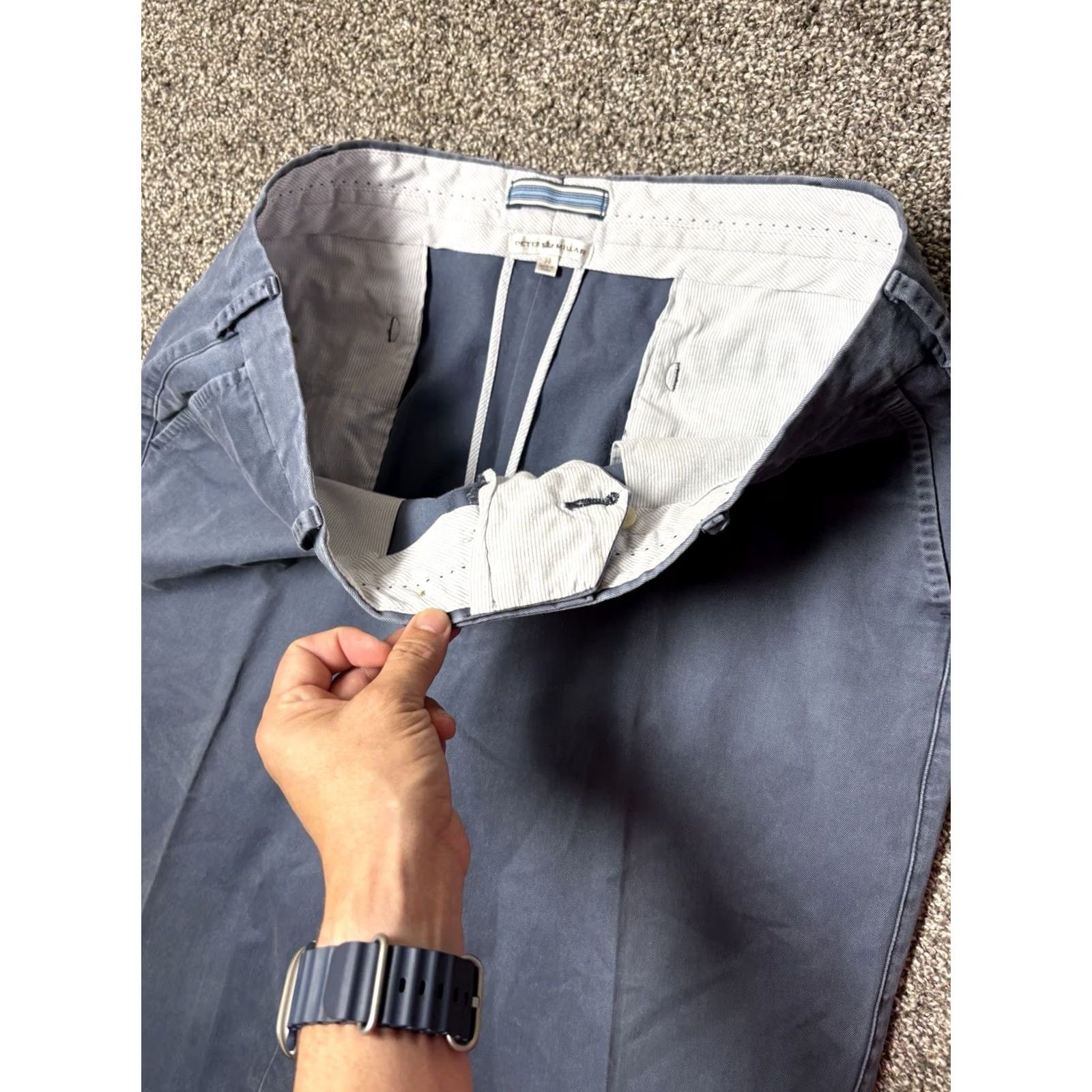 Peter Millar Peter Millar Pants Mens 38 Blue Twill Flat Front Raleigh Chino Straight Inseam 32 Mens Regular Blue Size US 38 / EU 54 - 5 Thumbnail