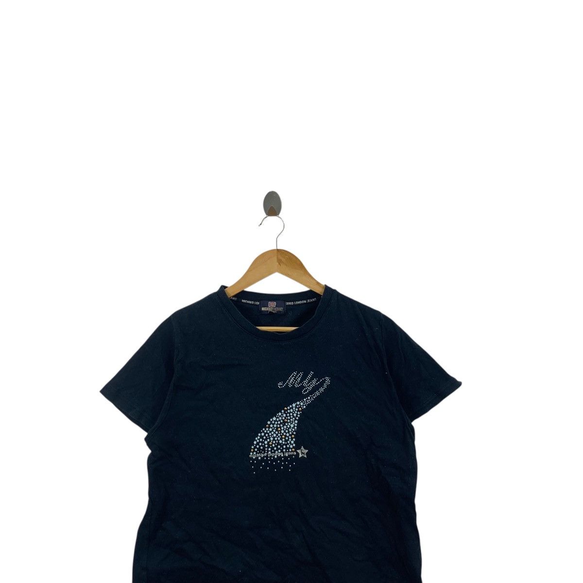 Michiko Koshino London Vintage MICHIKO LONDON JEANS Bling Rhinestone Tee Shirt Top Size L / US 10 / IT 46 - 2 Thumbnail