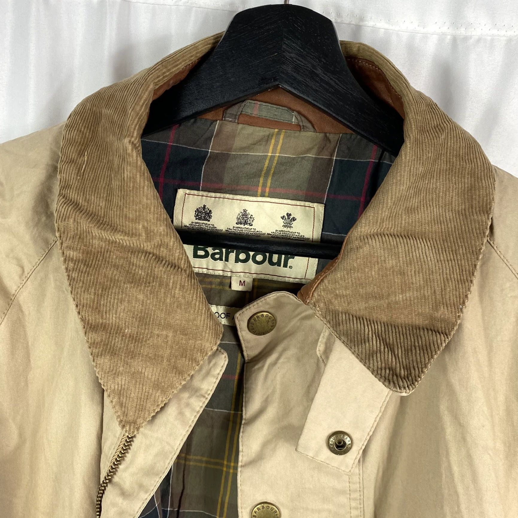 Barbour VINTAGE Barbour Jacket Mens Jacket M Beig e Nylon Lining Leather Trim Windbreaker Beige Size US M / EU 48-50 / 2 - 4 Thumbnail