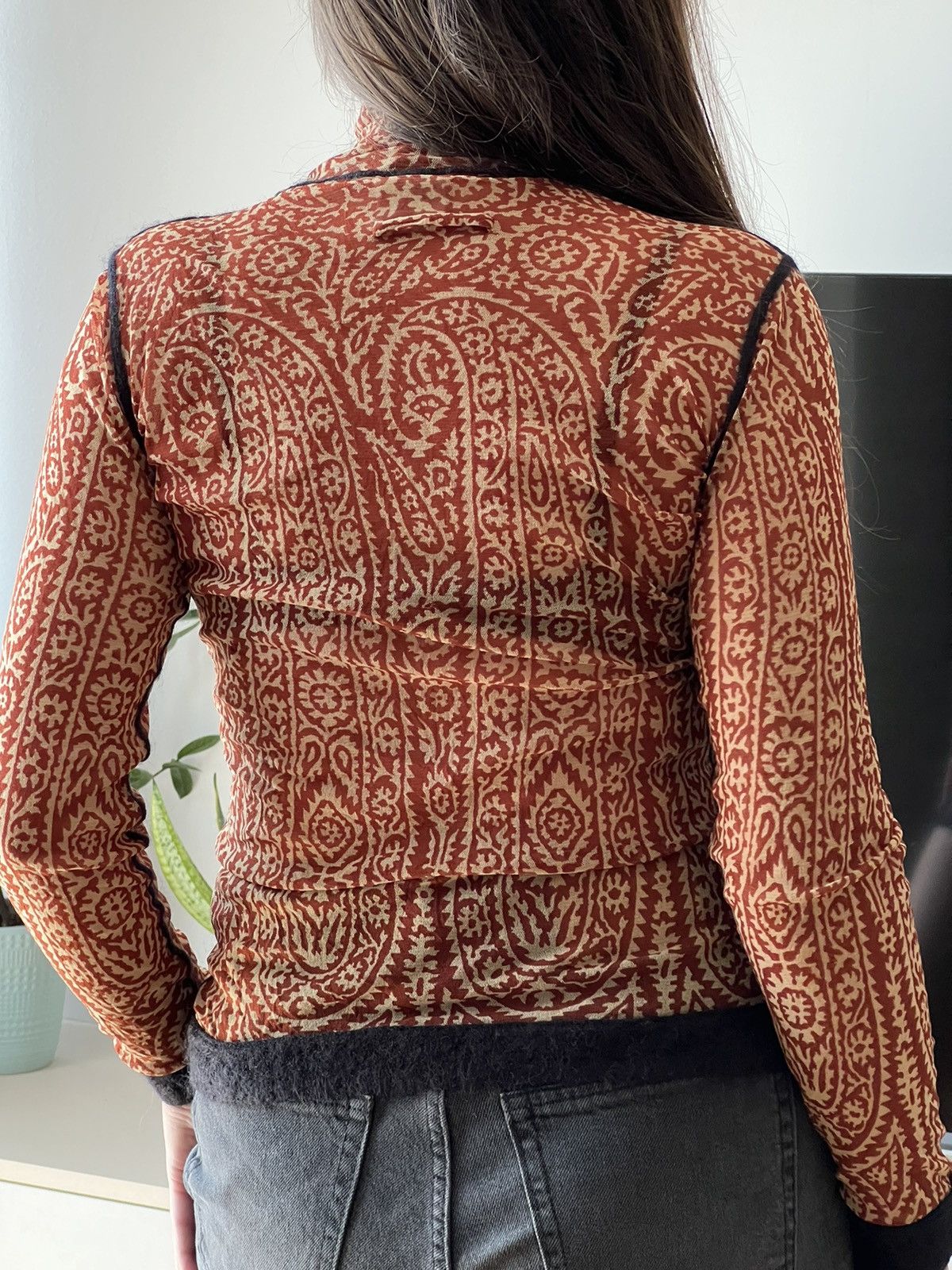Designer × Jean Paul Gaultier 🔥Jean Paul Gaultier Vintage paisley mesh turtleneck archive Size L / US 10 / IT 46 - 2 Thumbnail