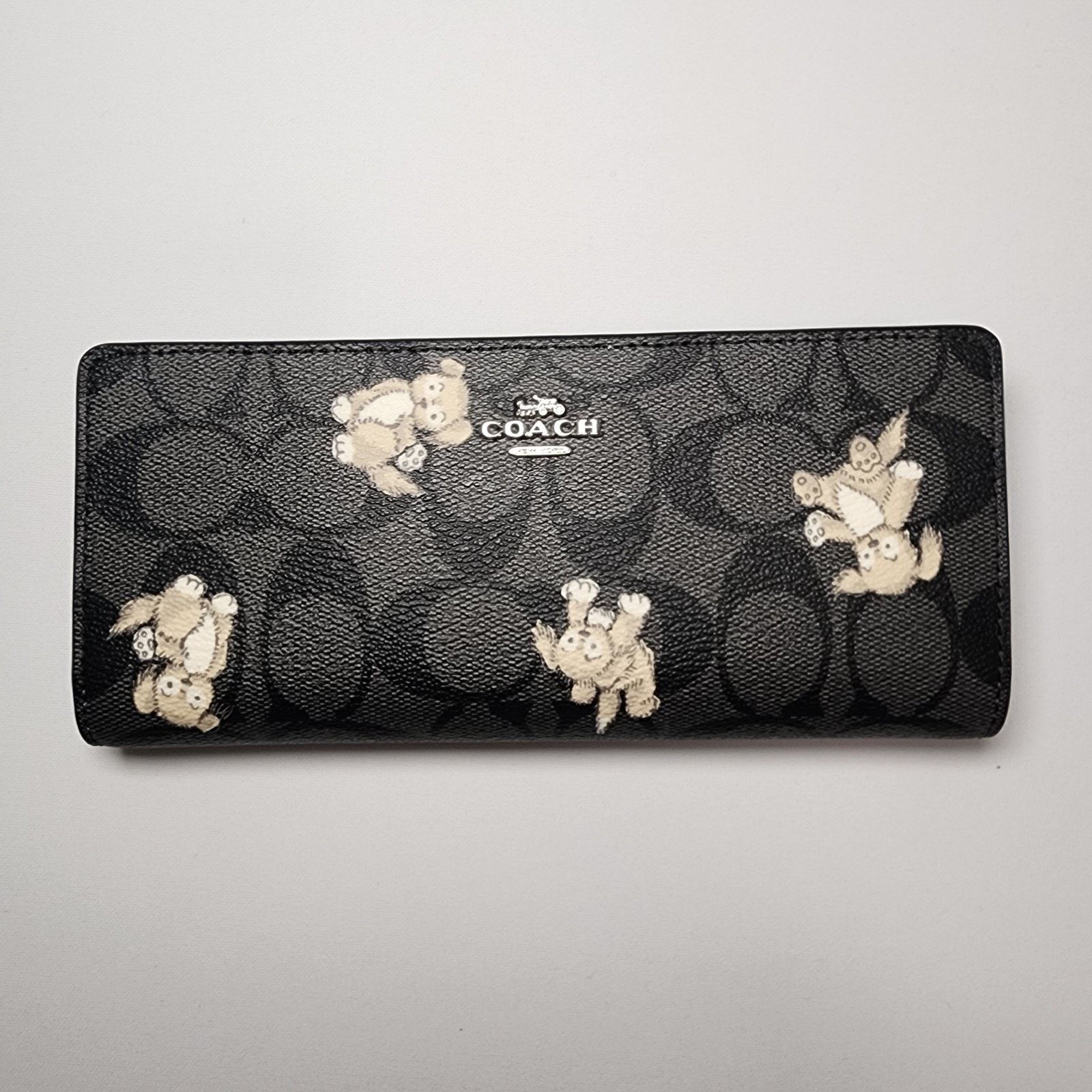 Coach NWT Coach CC927 Creatures Happy Dog Slim Black Wallet v3 Size ONE SIZE - 1 Thumbnail