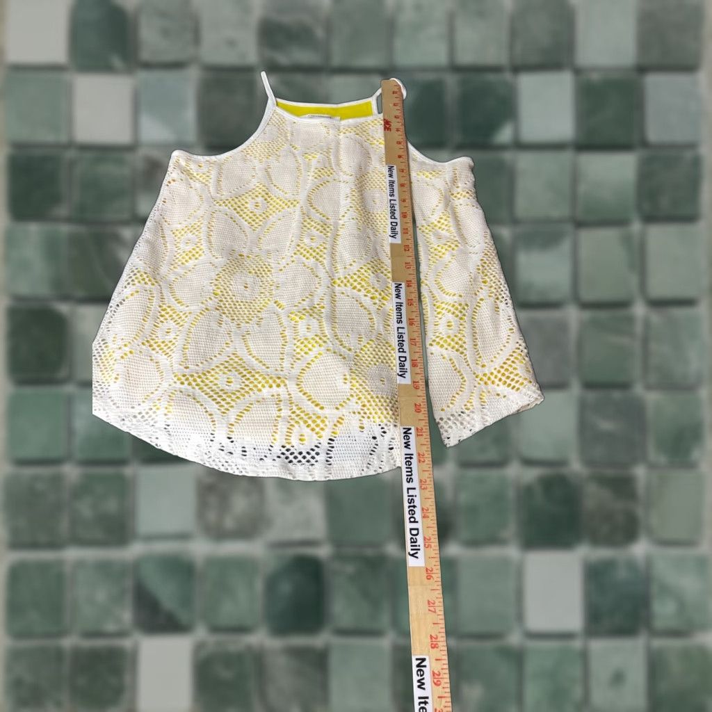 Anthropologie Anthropology Blouse Tank Top Womens XXS Sleeveless Yellow White Shirt S Womens Size S / US 4 / IT 40 - 1 Thumbnail