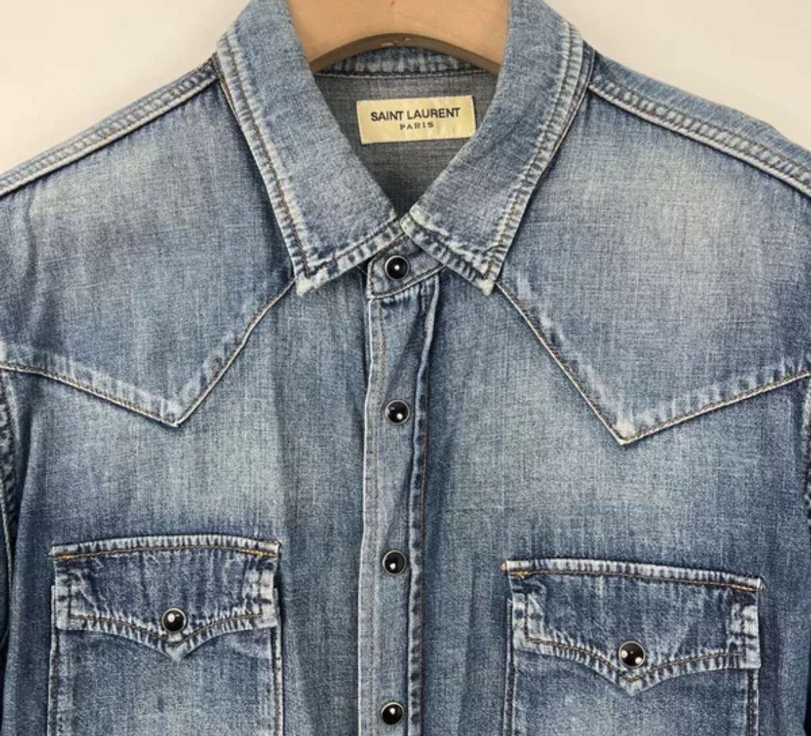 Saint Laurent Paris × Yves Saint Laurent Saint Laurent button down denim shirt 2412-Nextarrow Size US S / EU 44-46 / 1 - 3 Thumbnail