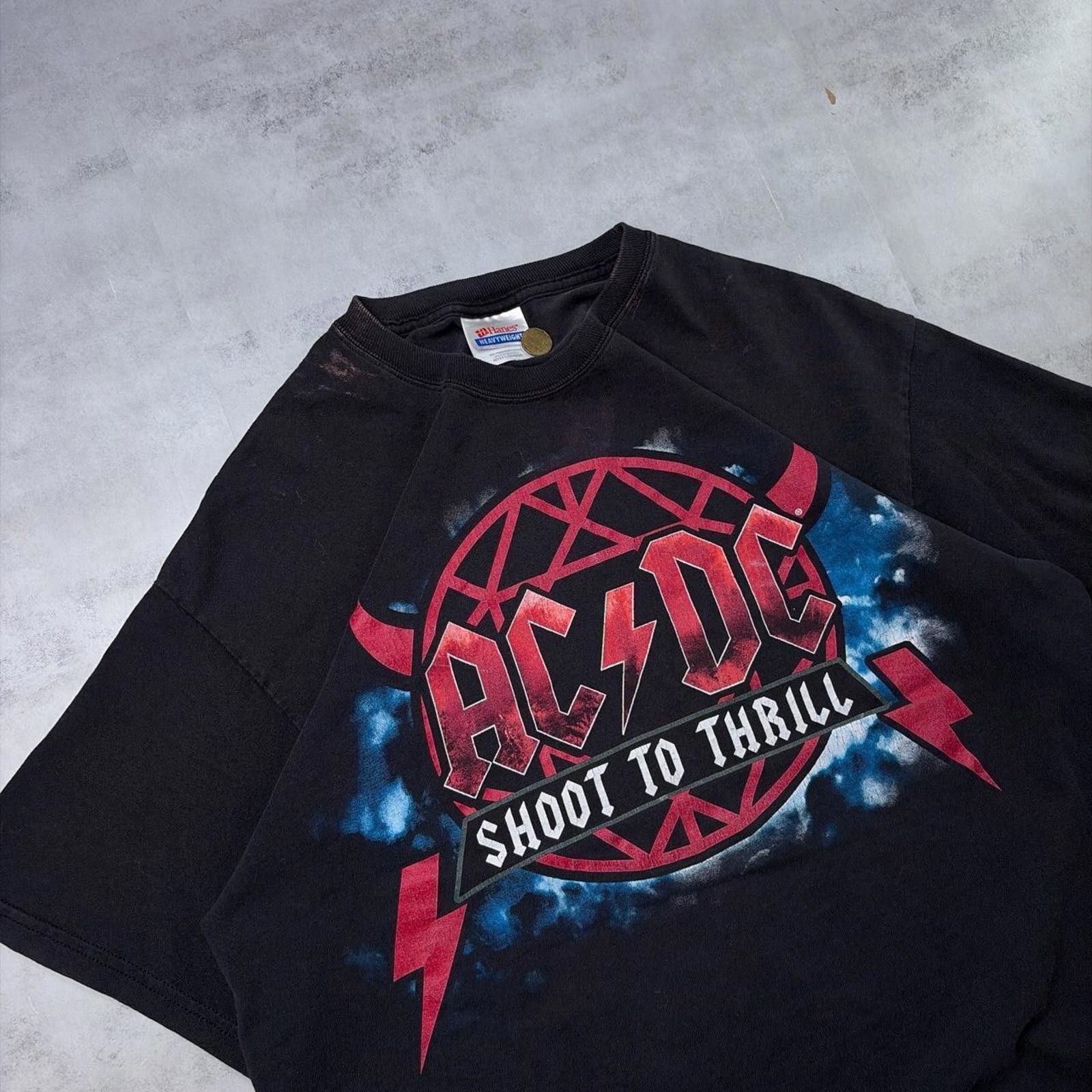 Hanes Vintage ACDC Shoot To Thrill Grunge Rock Tour T-Shirt Size US L / EU 52-54 / 3 - 5 Thumbnail