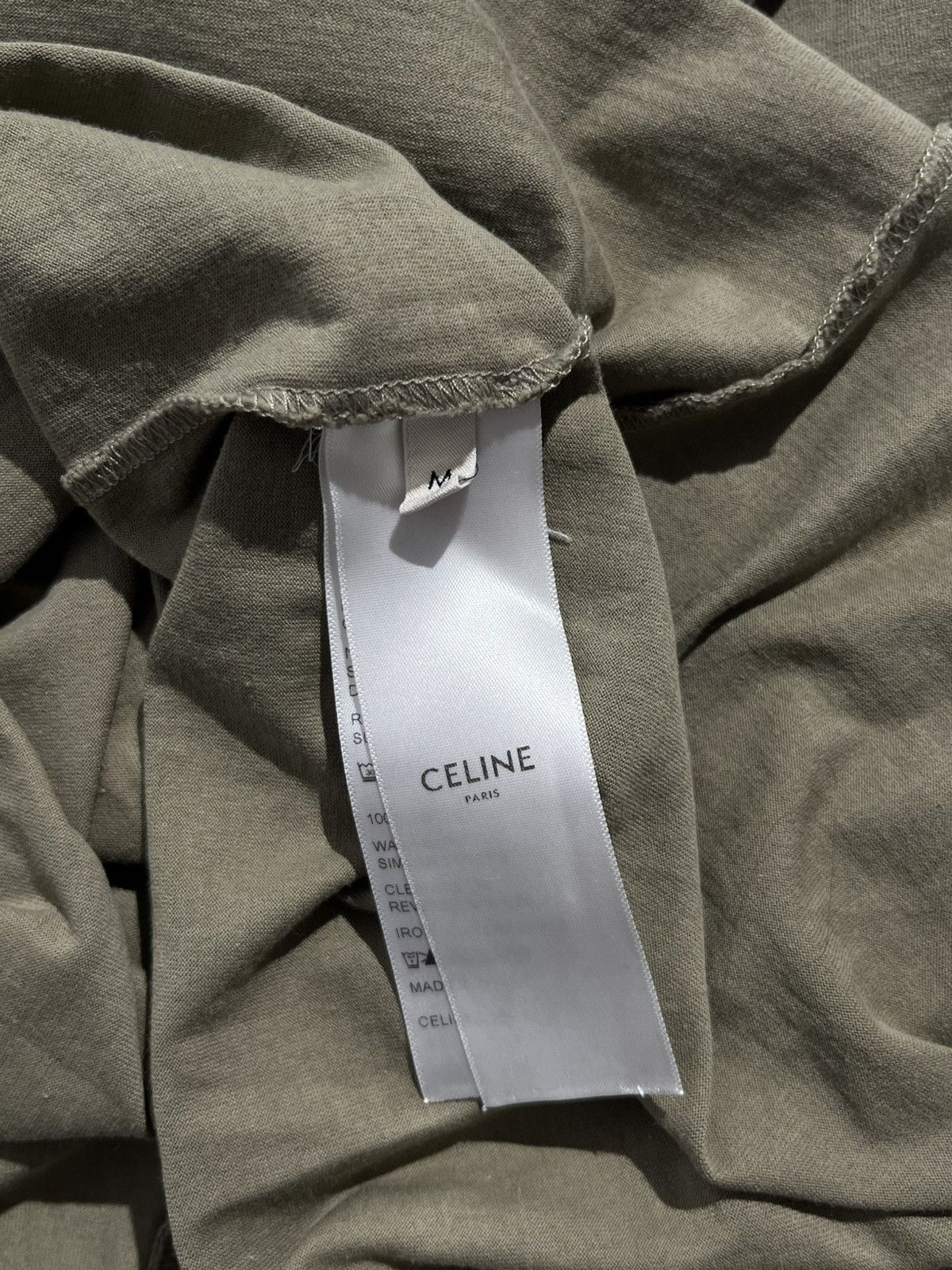 Celine Olive Celine Khaki Oversize Tee by Hedi Slimane Size US M / EU 48-50 / 2 - 4 Thumbnail