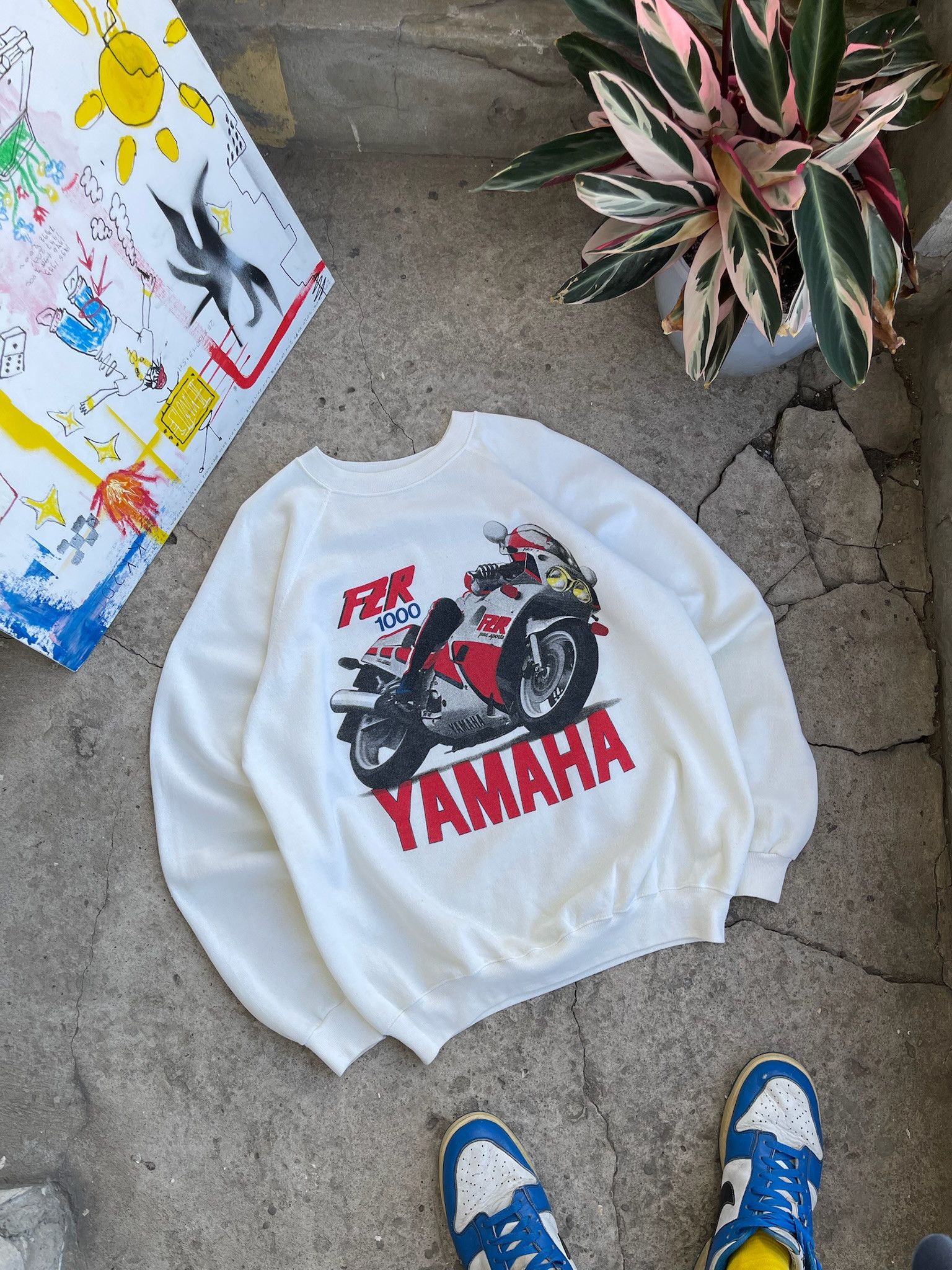 Yamaha vintage Yamaha Sweatshirt FZR1000 Size US XL / EU 56 / 4 - 3 Thumbnail