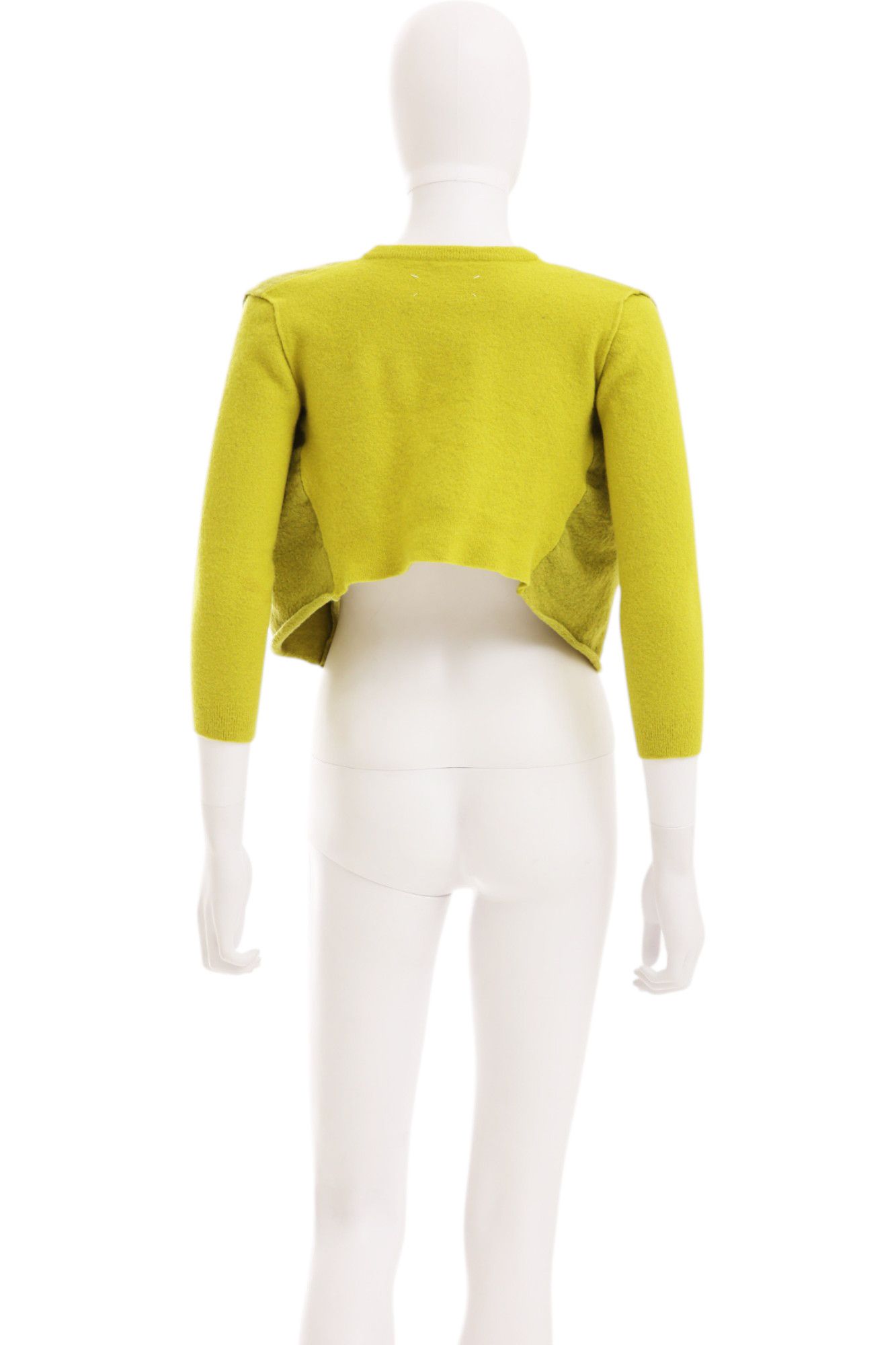 Maison Margiela by John Galliano F/W 2015 Cropped Yellow Button Up Cardigan Size S / US 4 / IT 40 - 4 Thumbnail