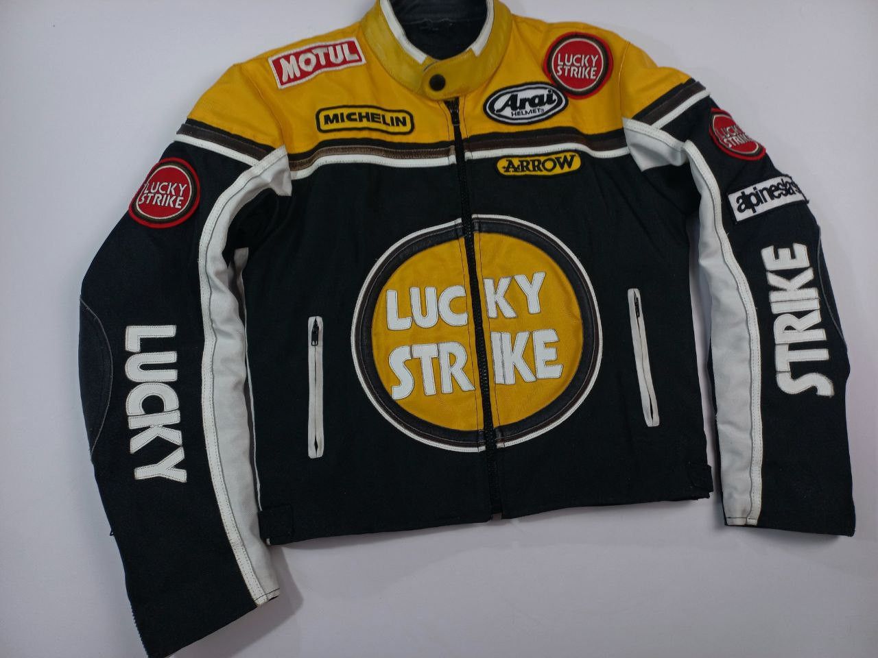 Vintage Vare Rare Lucky Strike Racing Moto Exclusive Leather Jacket Size US S / EU 44-46 / 1 - 3 Thumbnail