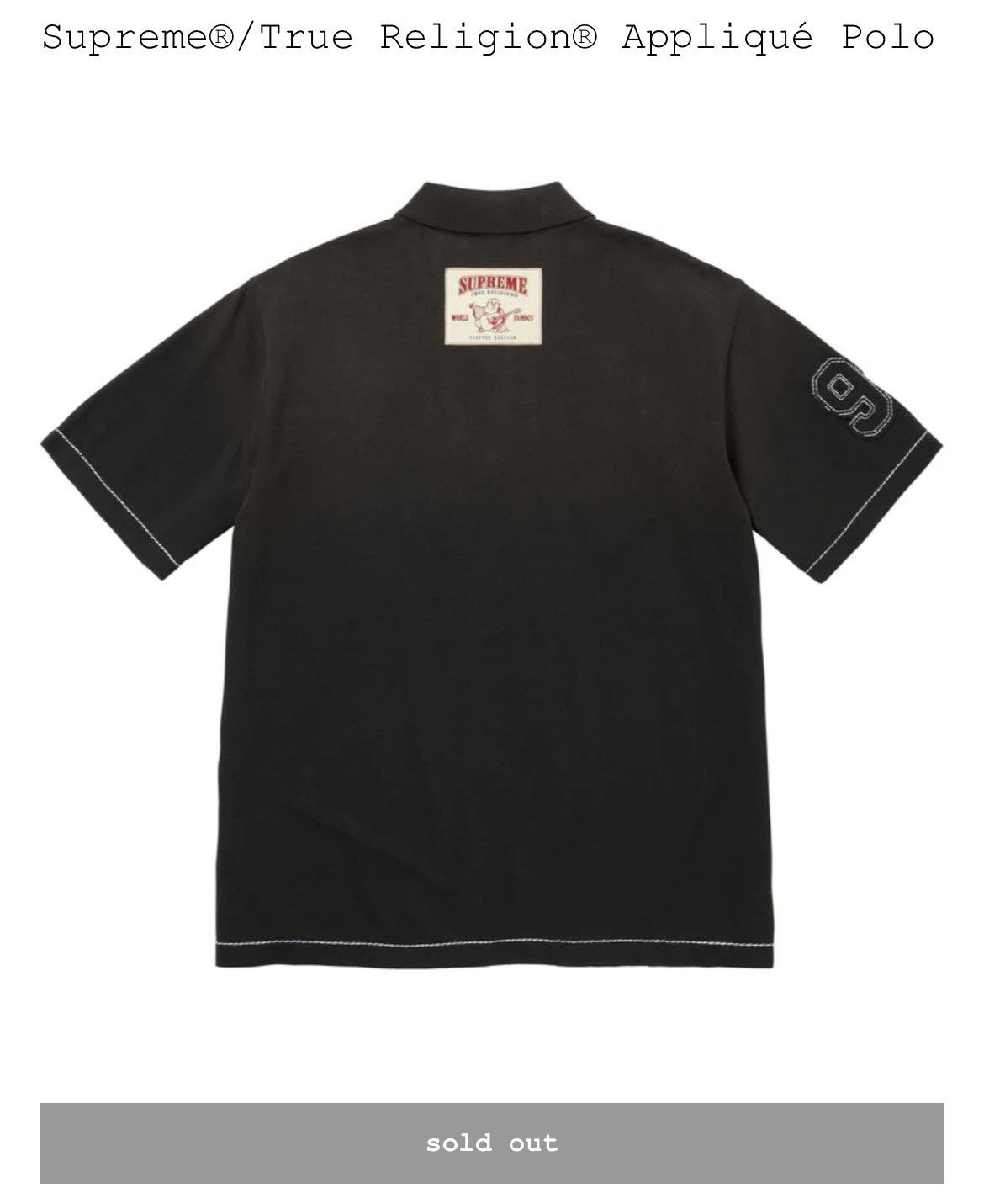 Supreme × True Religion Size Medium Black Supreme x True Religion Polo Size US M / EU 48-50 / 2 - 2 Thumbnail