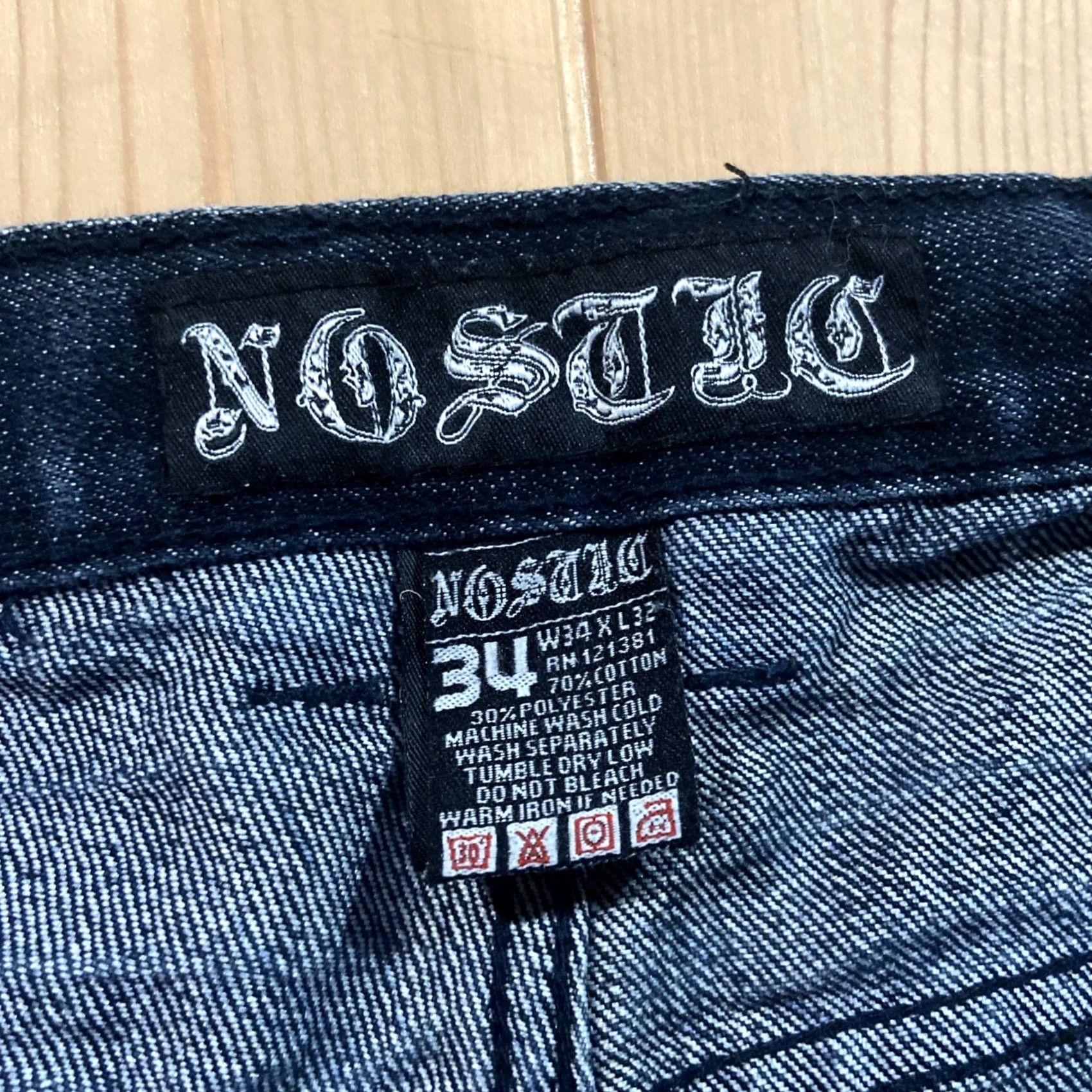 Denime Nostic Jeans Men's 34x32 Dark Wash Denim Regular 5-Pocket Zipper Button Straight Hip Hop Streetwear Y2K 90s Rock City Baggy? Size US 34 / EU 50 - 2 Thumbnail