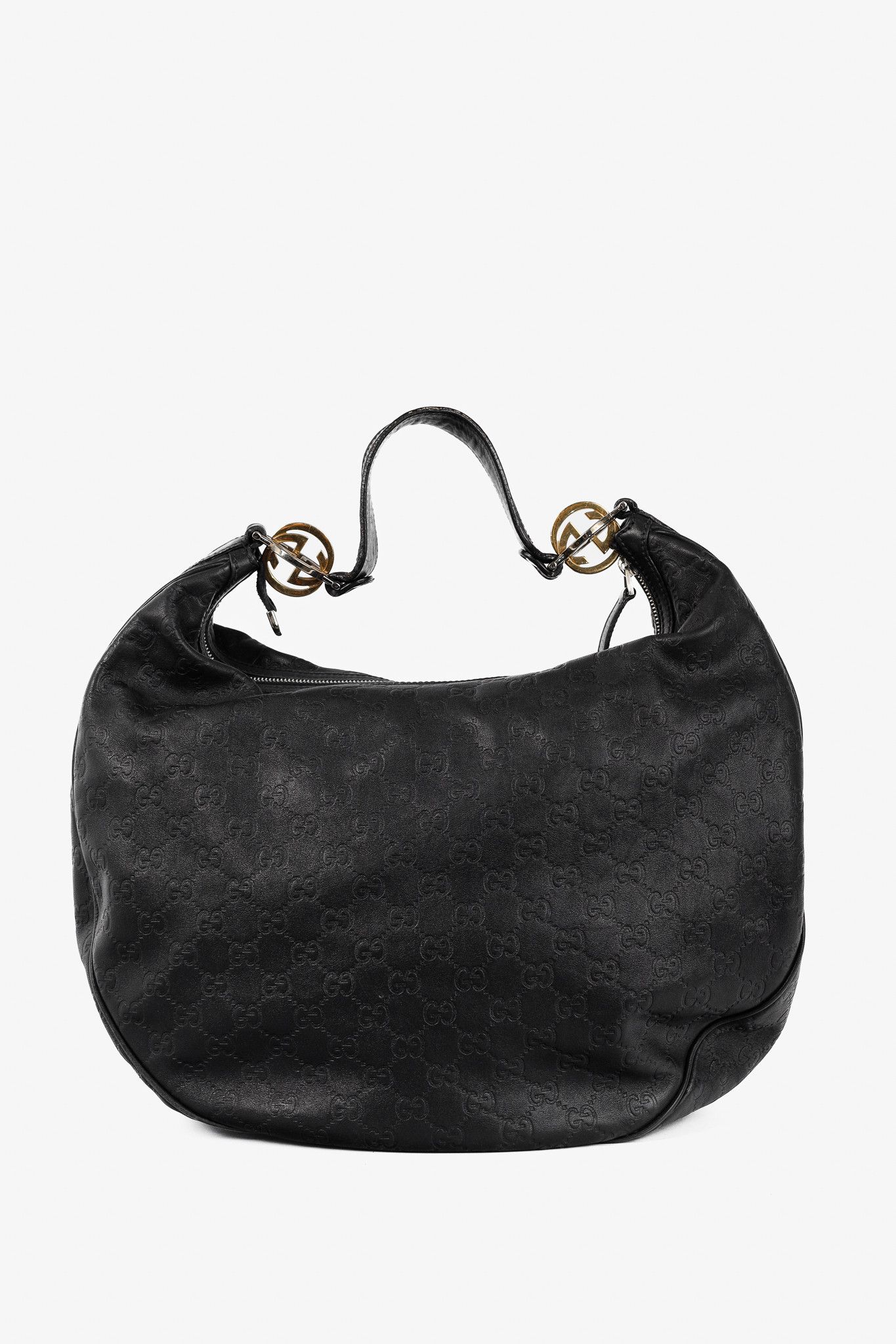 Gucci Gucci GG Twins Black Guccissima Leather Large Hobo Size ONE SIZE - 1 Thumbnail