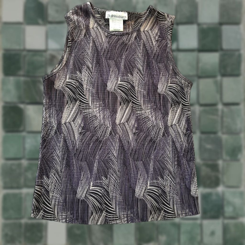 Vintage Dress Barn Blouse Womens Small S Sleeveless Top Purple Ruffled Polyester Size S / US 4 / IT 40 - 1 Thumbnail