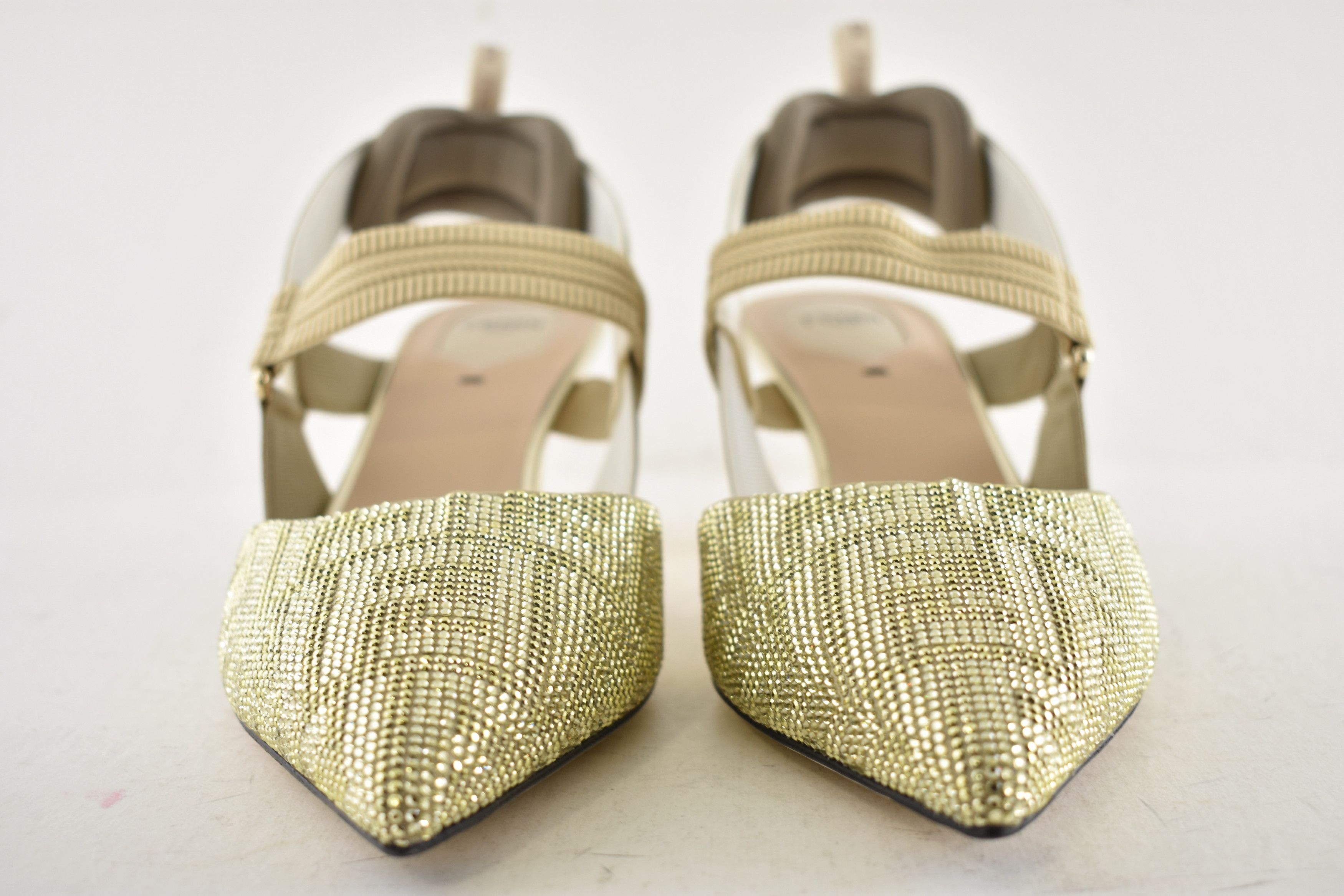 Fendi Colibri 55mm Strass Crystal FF Logo Slingback Heel Pump 42 Size US 12 / IT 42 - 9 Thumbnail