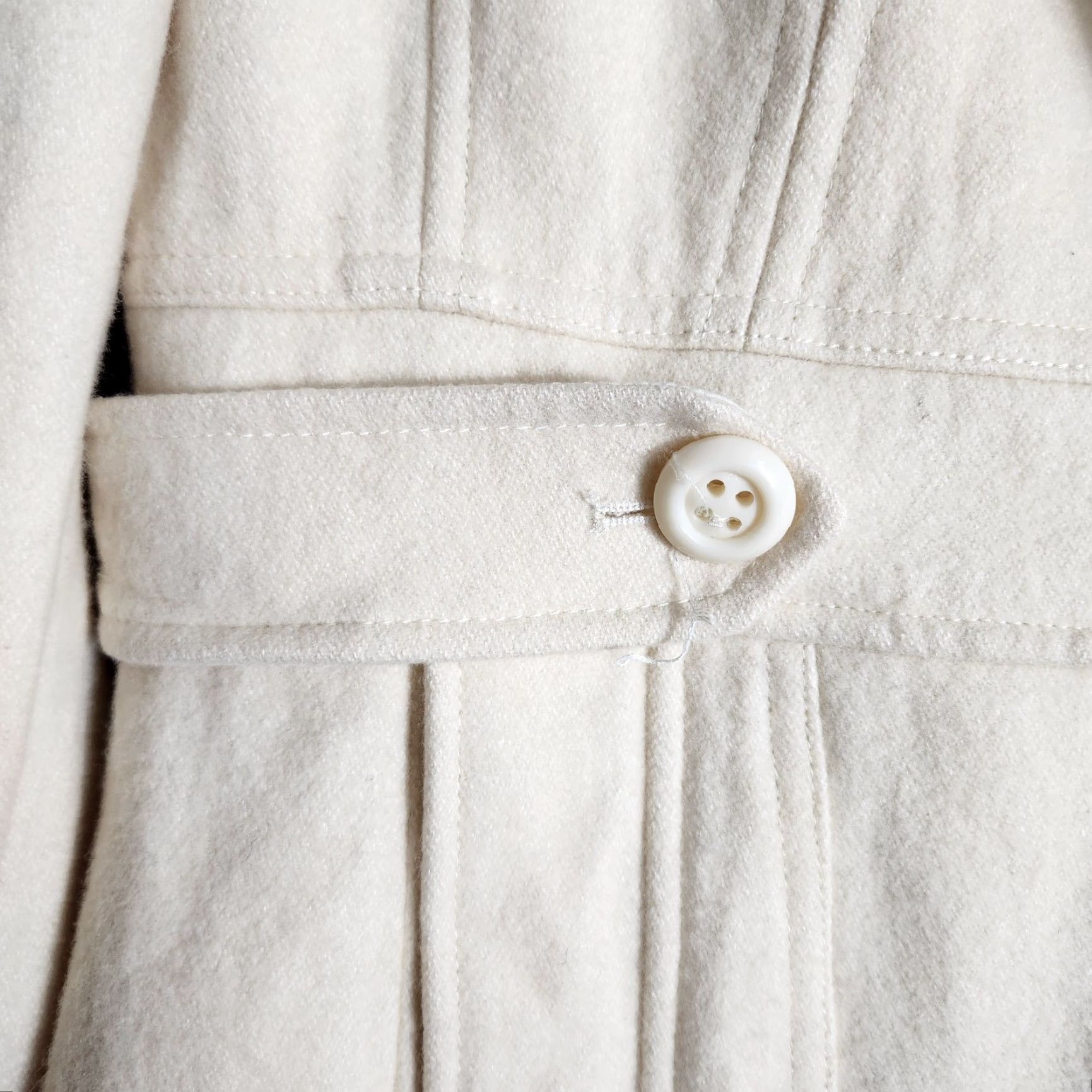 Vintage Grane Womens Y2K Wool Blend Cream Buttonfront Coat-Size L Size L / US 10 / IT 46 - 5 Thumbnail