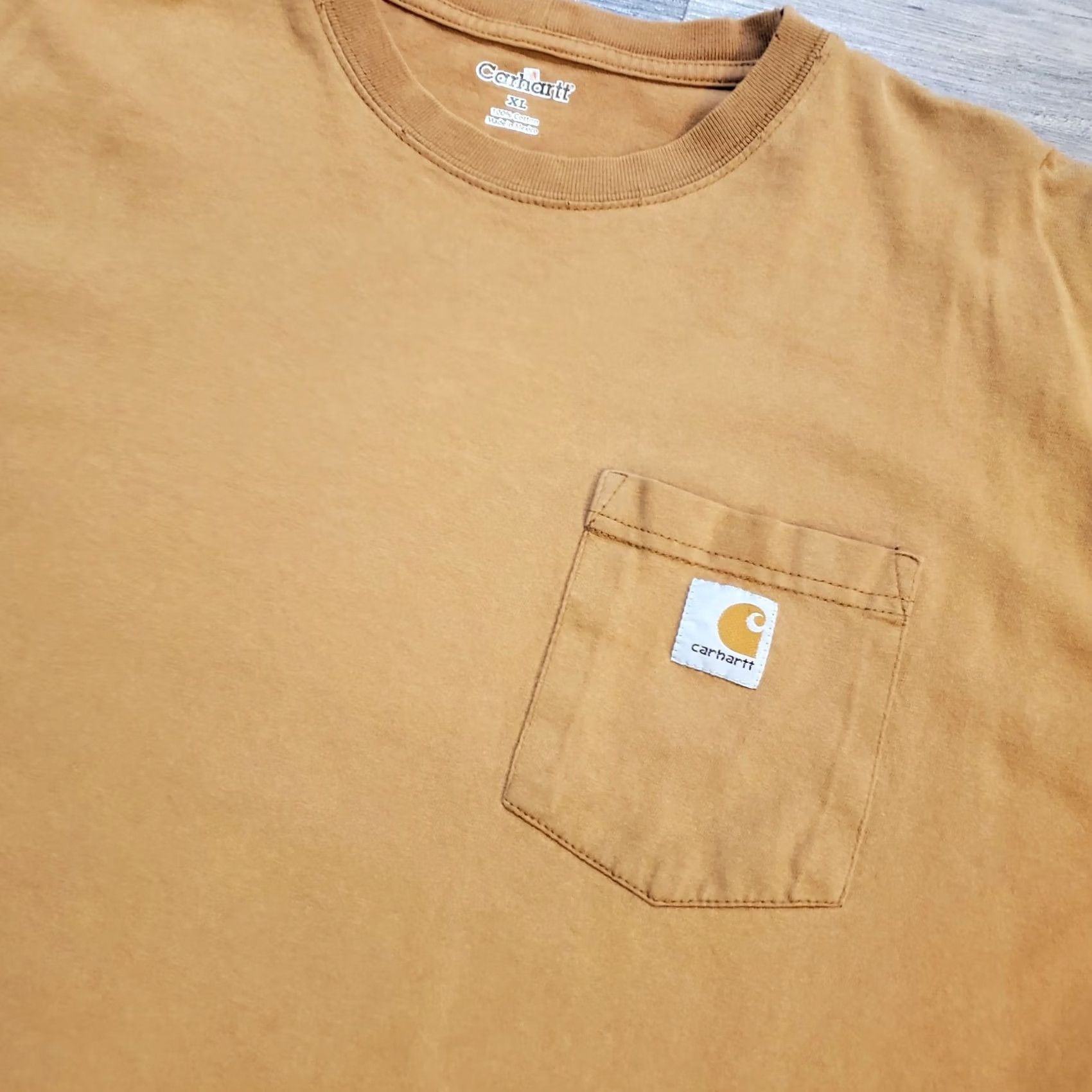 Carhartt VINTAGE Carhartt T-Shirt XL Brown Y2K Loose Fit Long sleeve Logo Pocket Men Size US XL / EU 56 / 4 - 3 Thumbnail