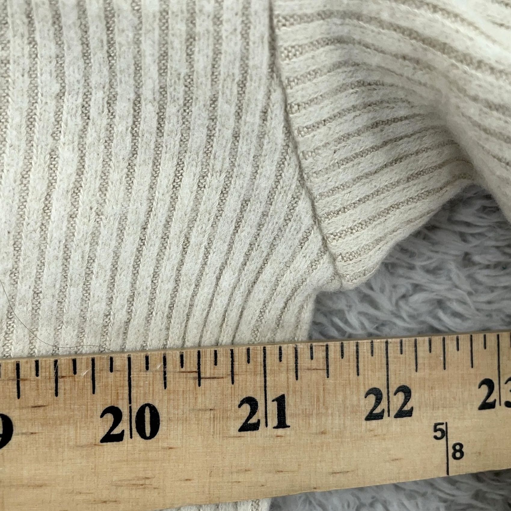 Vintage LuLaRoe Shirt Womens XL Beige Ribbed Long Sleeve Lounge Knit Soft Top Size XL / US 12-14 / IT 48-50 - 5 Thumbnail