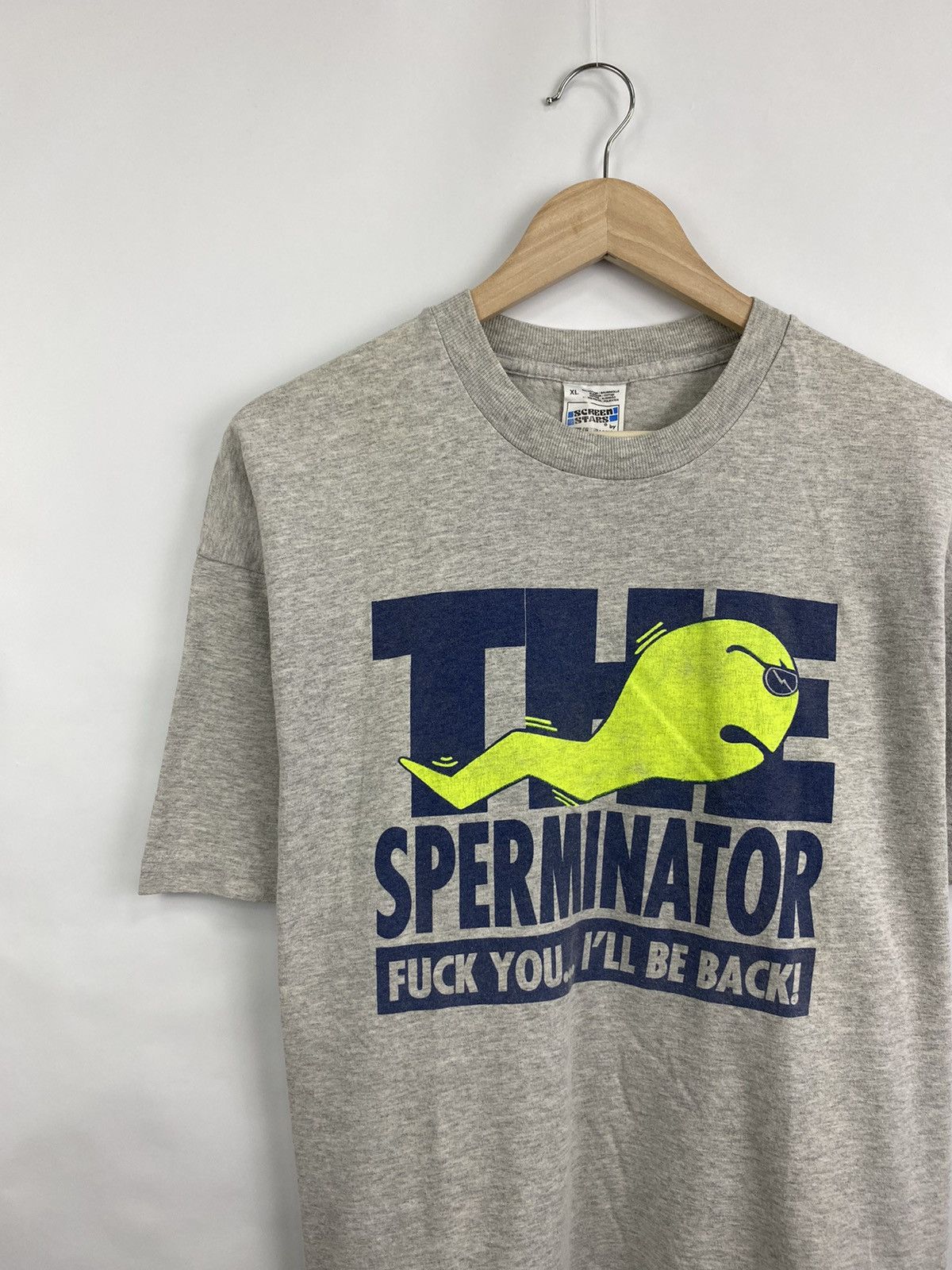 Fruit Of The Loom 🇺🇸 Vintage 90s The Sperminator Fuck you I’ll Be Back Sex tee Size US XL / EU 56 / 4 - 2 Thumbnail