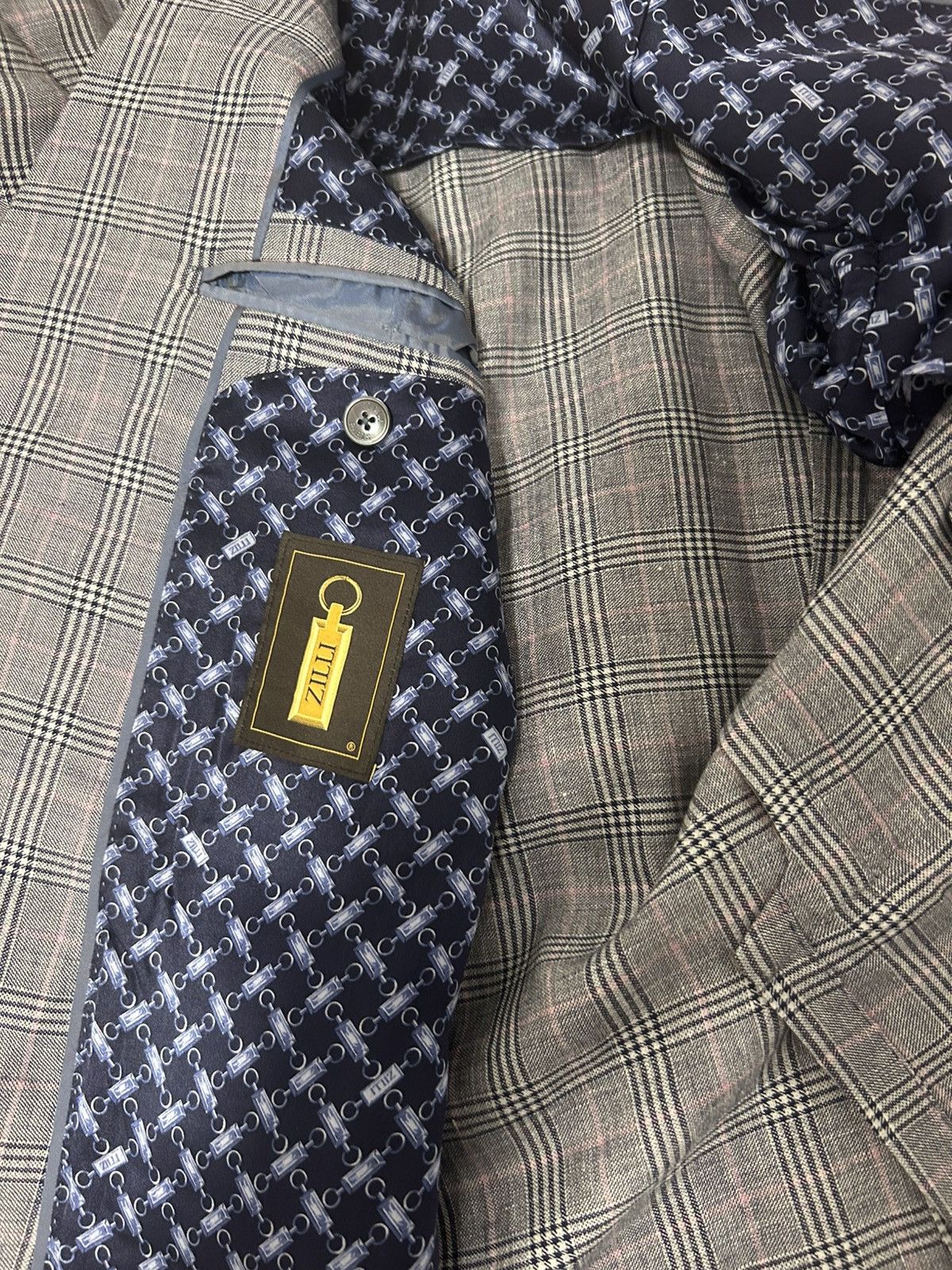 Zilli Zilli Mens Grey Blazer Size 54 Linen/Wool/Silk Size 54R - 3 Thumbnail