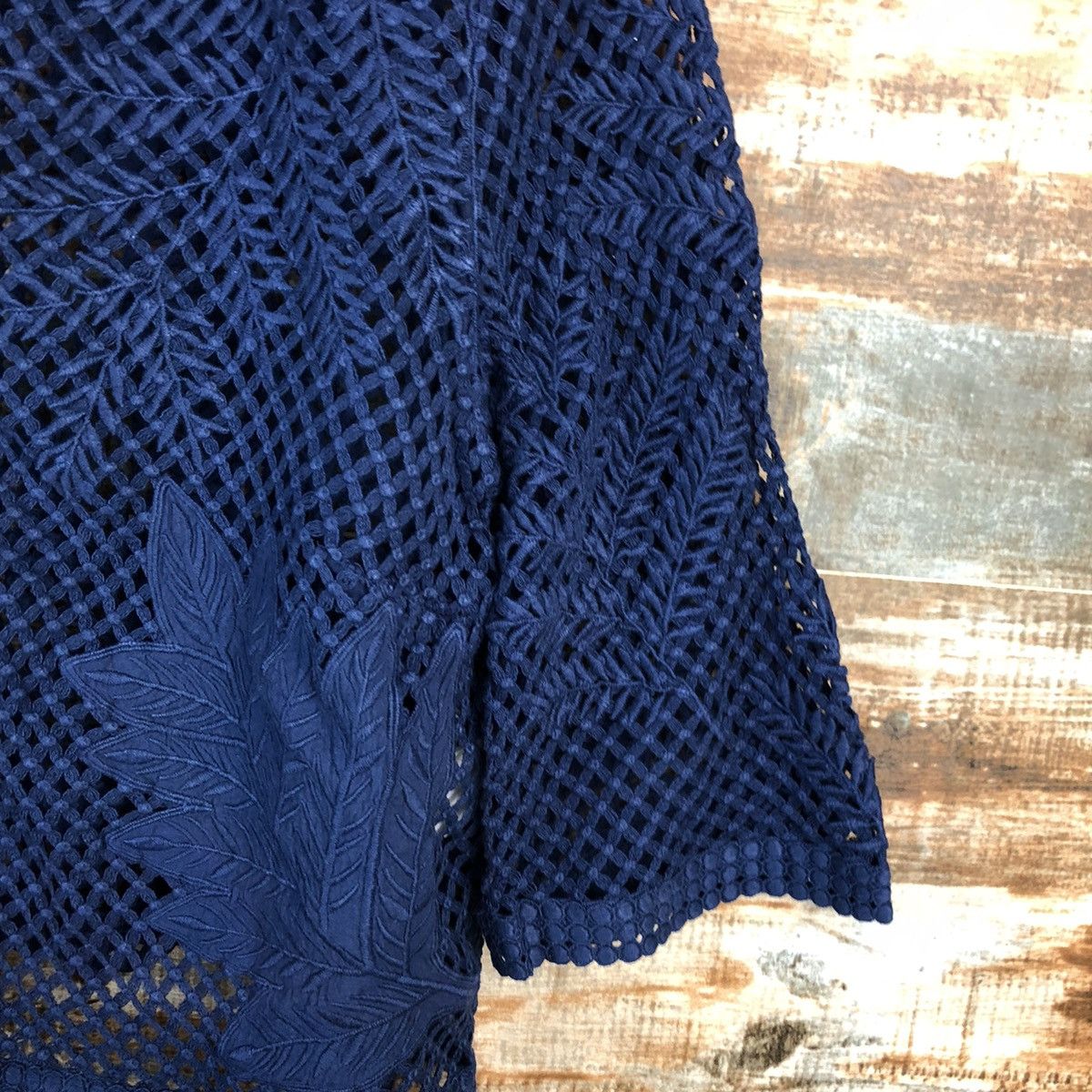 Hiroko Koshino Homme × Homespun Knitwear × Japanese Brand Hiroko Bis koshino Blue Knitwear crochet meshnet #A1557 Size M / US 6-8 / IT 42-44 - 8 Thumbnail