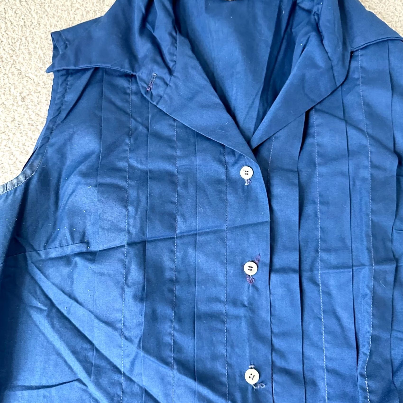 Vintage VINTAGE Shirt Womens 38 Blue Ship Shore Button 70s Disco Casual Laides Size XS / US 0-2 / IT 36-38 - 4 Thumbnail