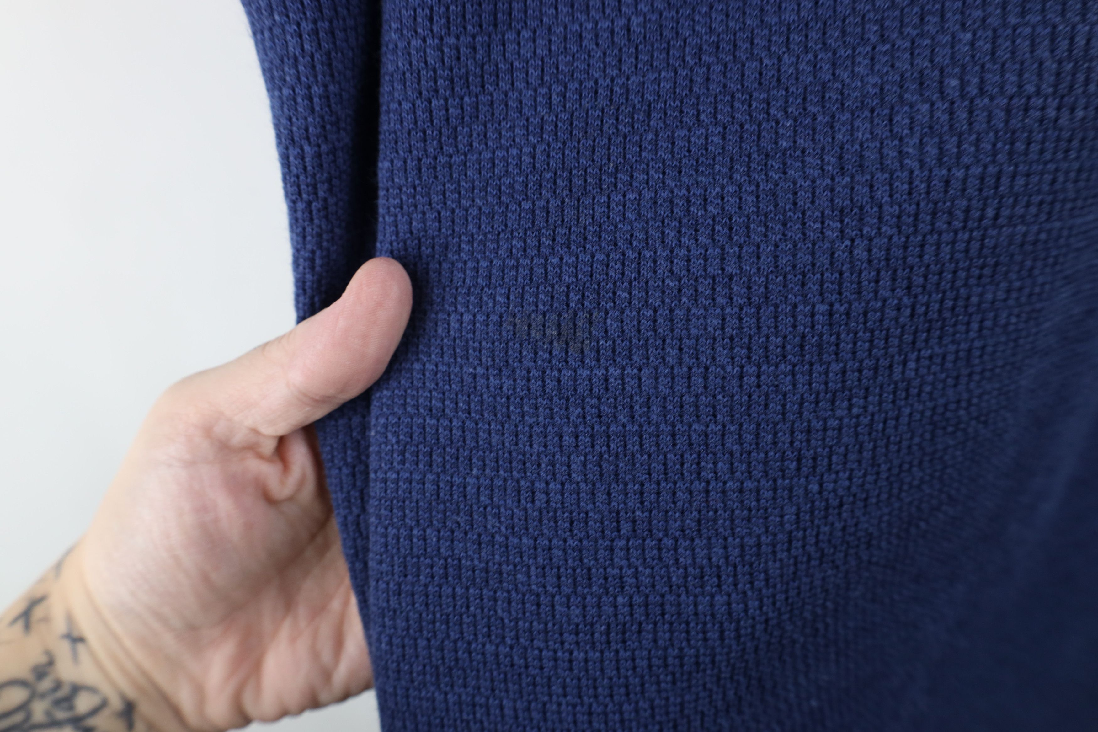 Vintage Vintage 90s Streetwear Thermal Waffle Knit T-Shirt Blue USA Size US XXL / EU 58 / 5 - 4 Thumbnail