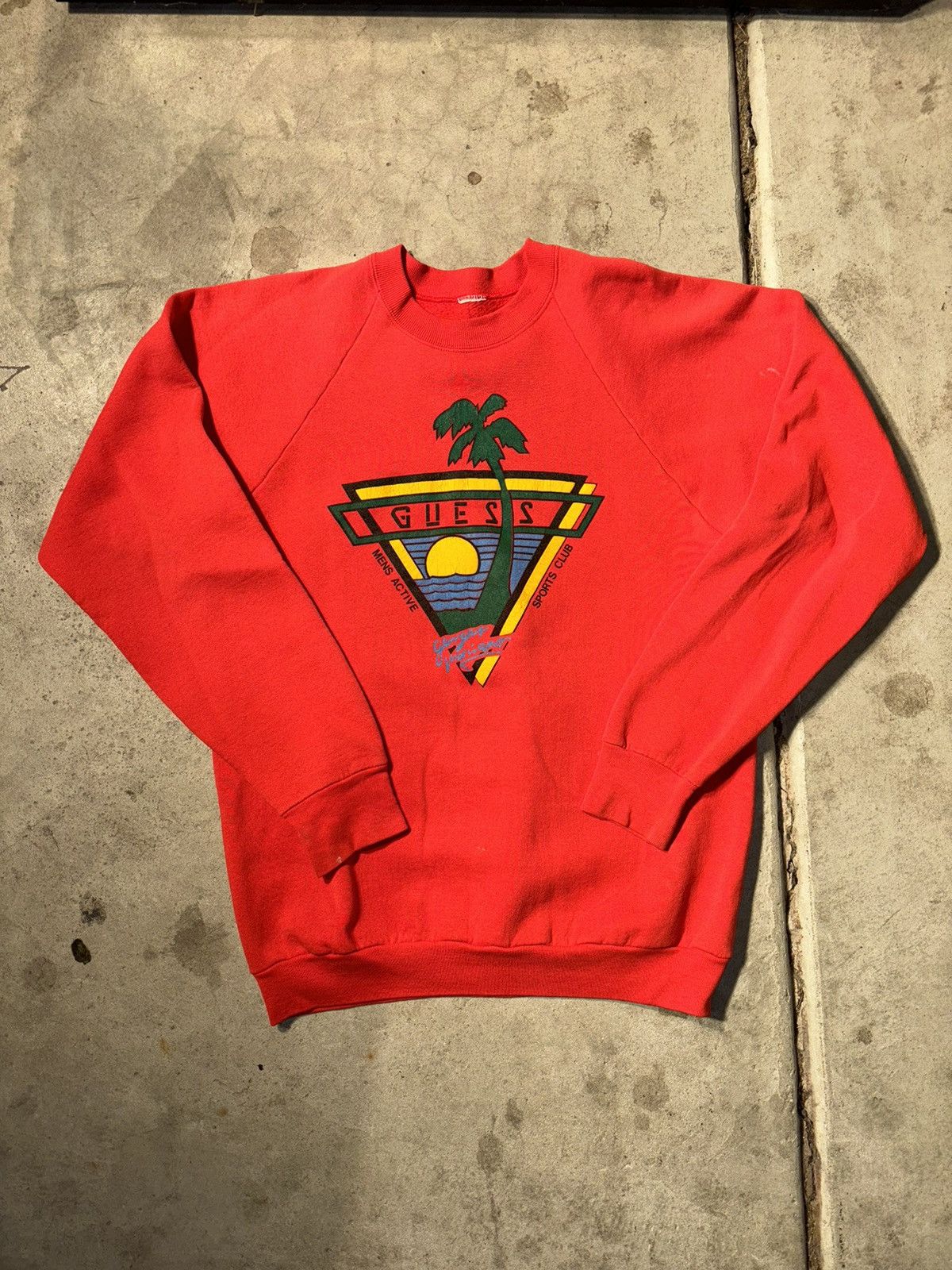 Designer × Guess × Vintage Vtg Guess Sports Club Boot Crewneck Sweatshirt Large Size US L / EU 52-54 / 3 - 1 Thumbnail