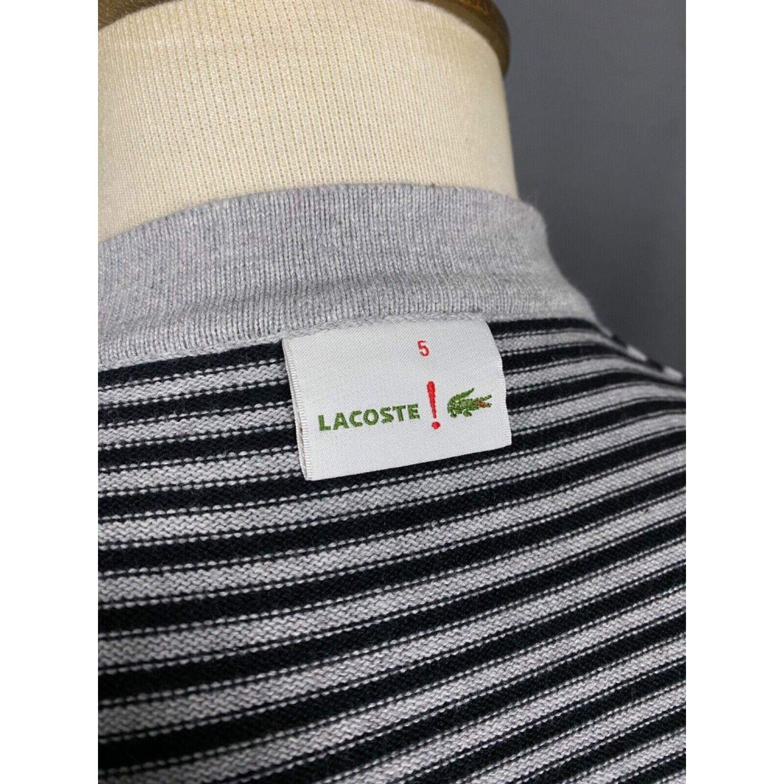 Lacoste Lacoste LIVE! Small Logo Men's Gray Striped Cardigan Sweater Size US XXL / EU 58 / 5 - 10 Thumbnail