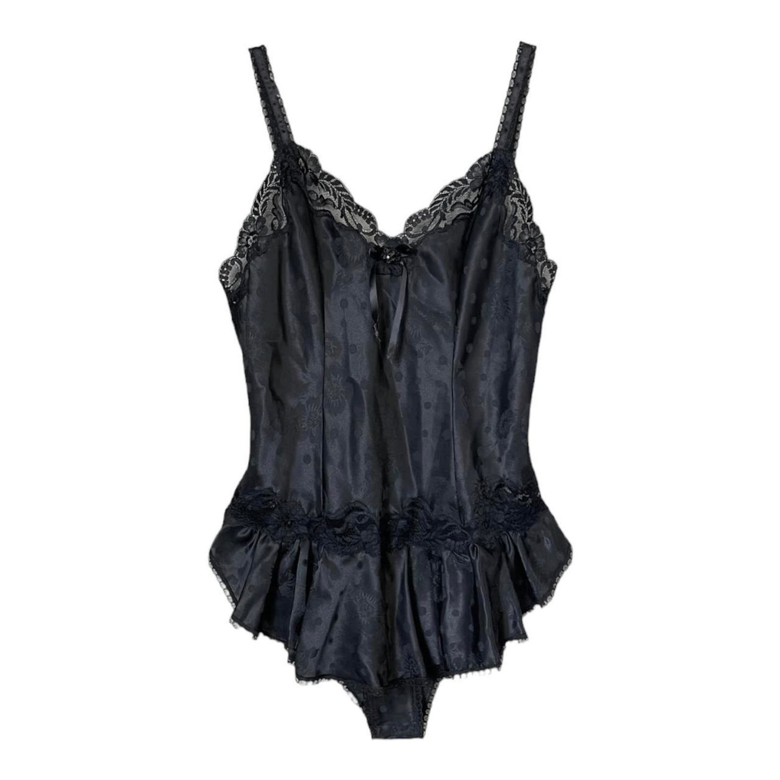 image of VTG 80's Christian Dior Teddy Lingerie Usa Union Made Petite in Black, Women's (Size Small)