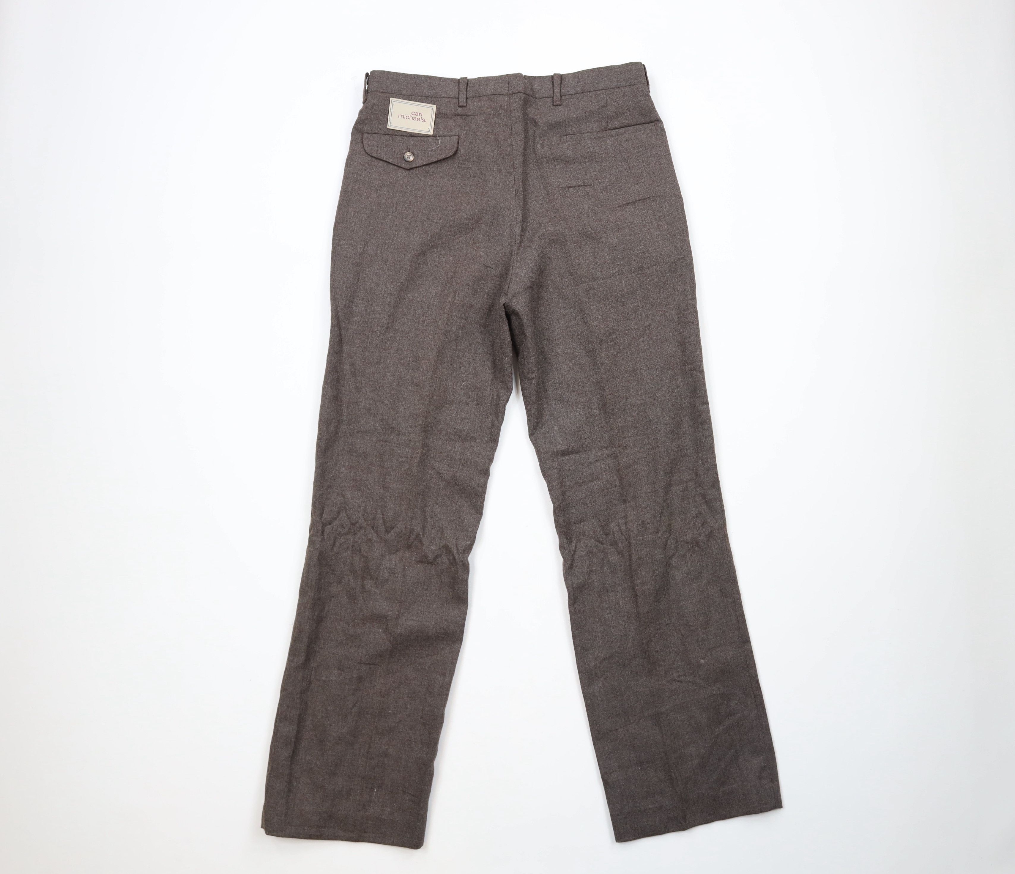 Deadstock Vintage 70s Streetwear Flared Chino Pants Brown