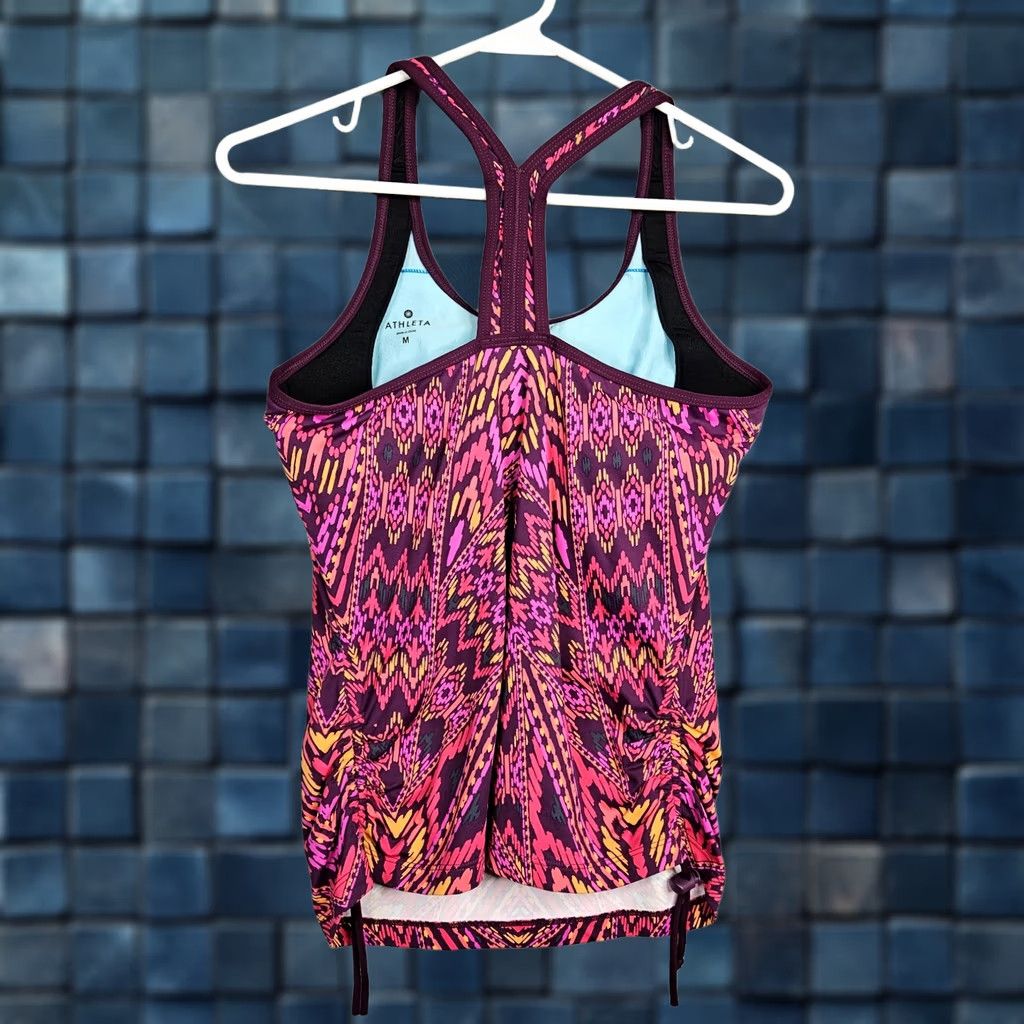 Athleta Athleta Tankini Top Size M Racerback Adjustable Multicolor Sleeveless Activewear Top Womens Size M / US 6-8 / IT 42-44 - 1 Thumbnail