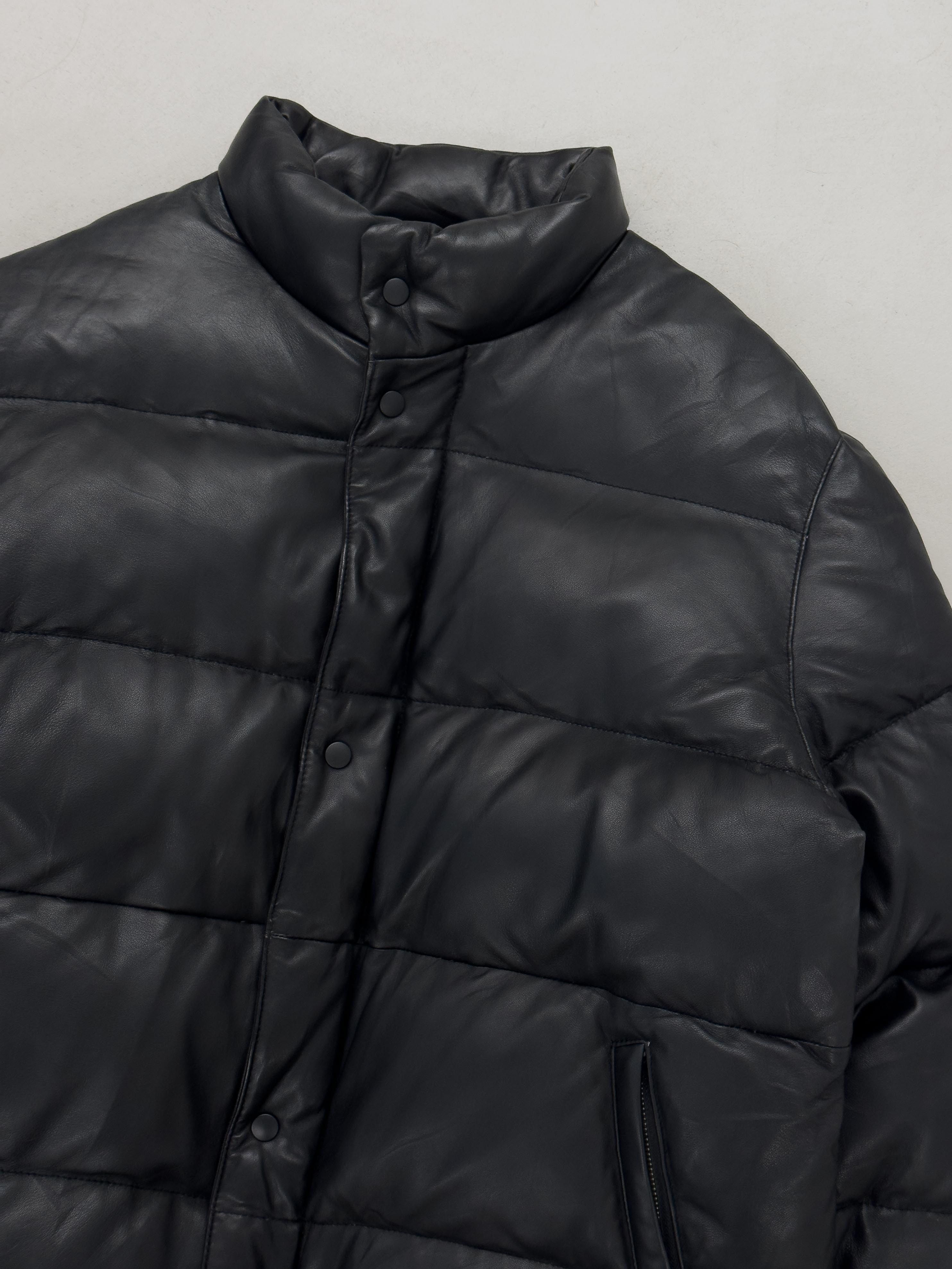 Japanese Brand Wind Armor Leather Puffer Jacket Size US XL / EU 56 / 4 - 2 Thumbnail